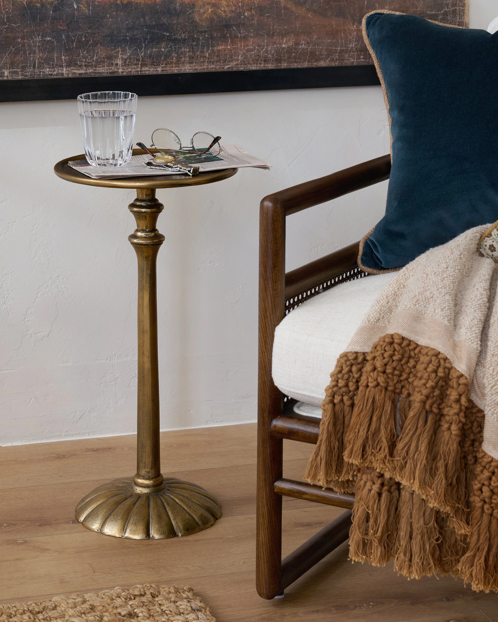 Antiqued Brass Cocktail Table
