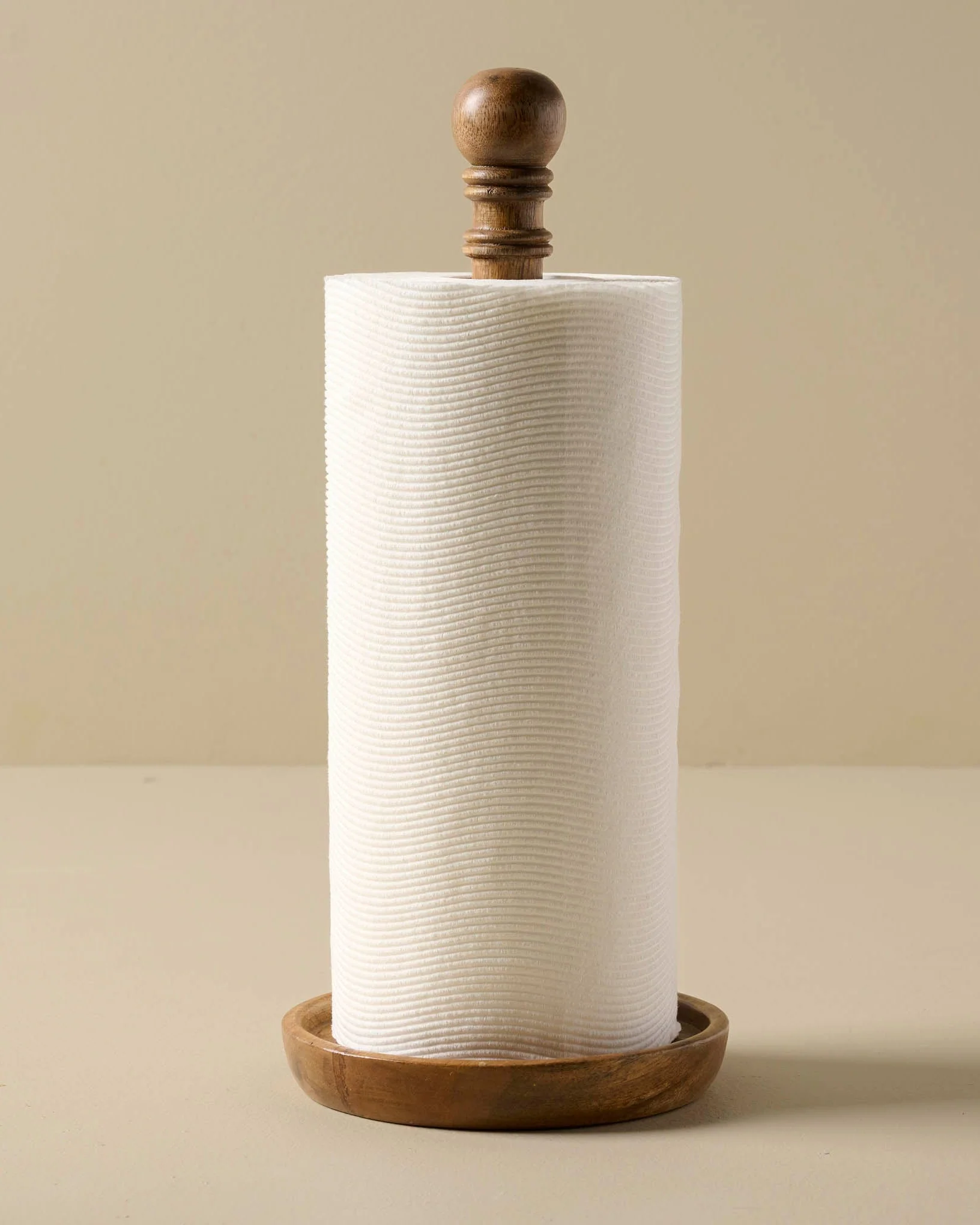 Antiqued Wood Paper Towel Holder