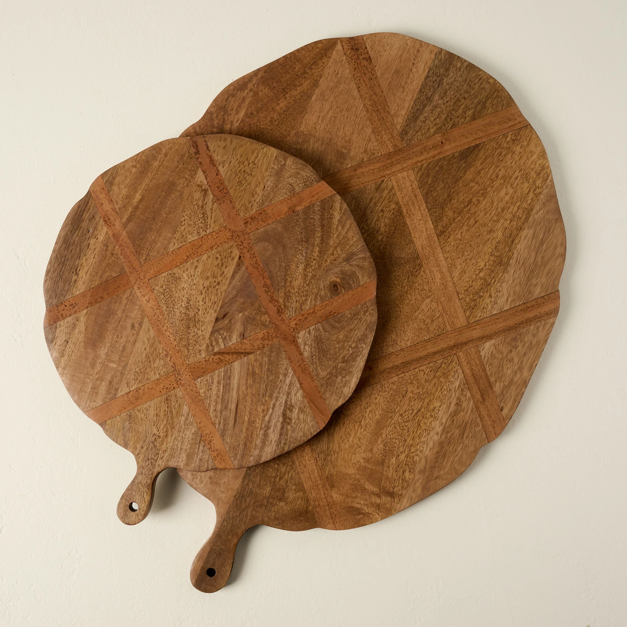 Antiqued Wood Round Serving Board - Image 5
