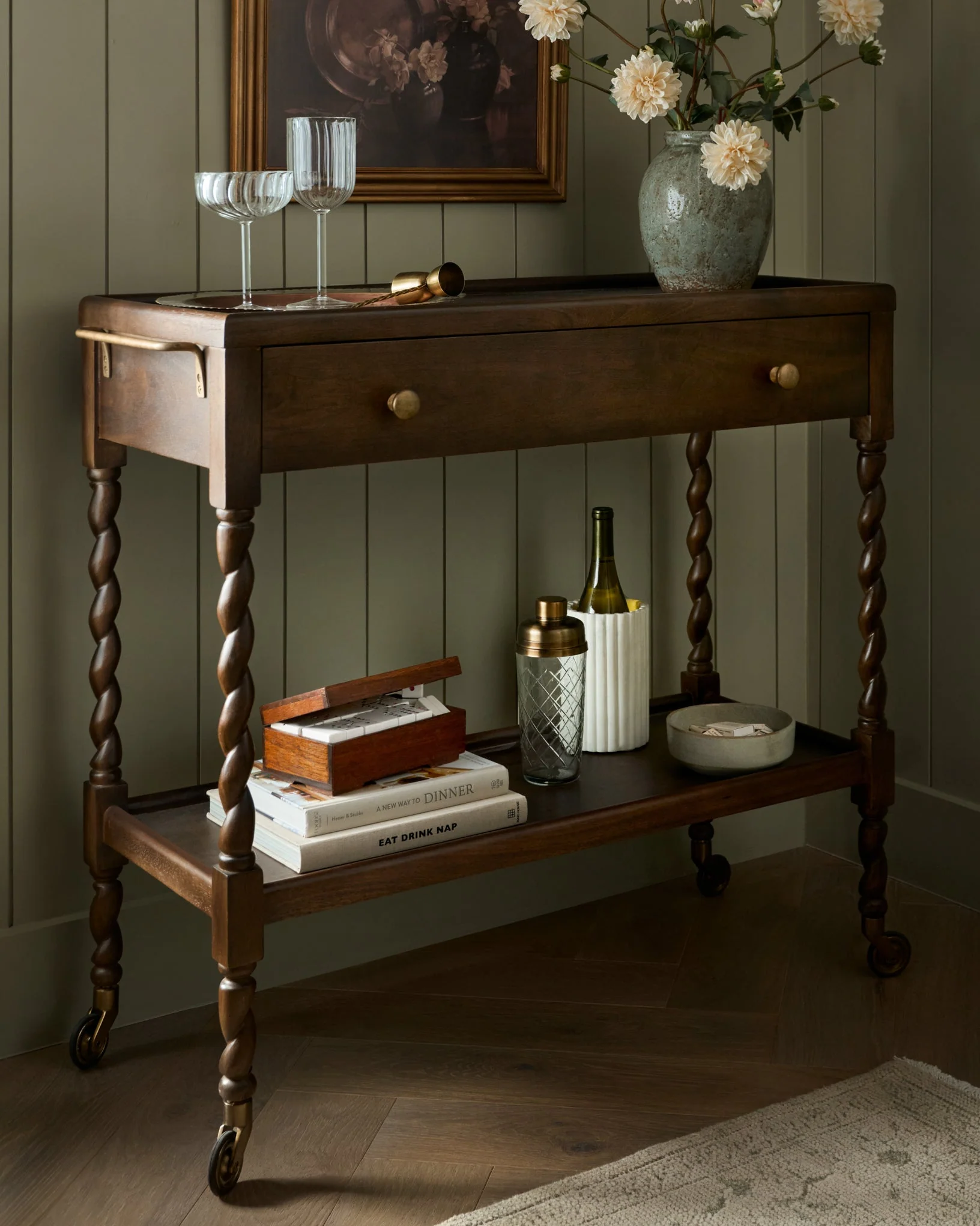 Barley Twist Bar Cart - Image 4