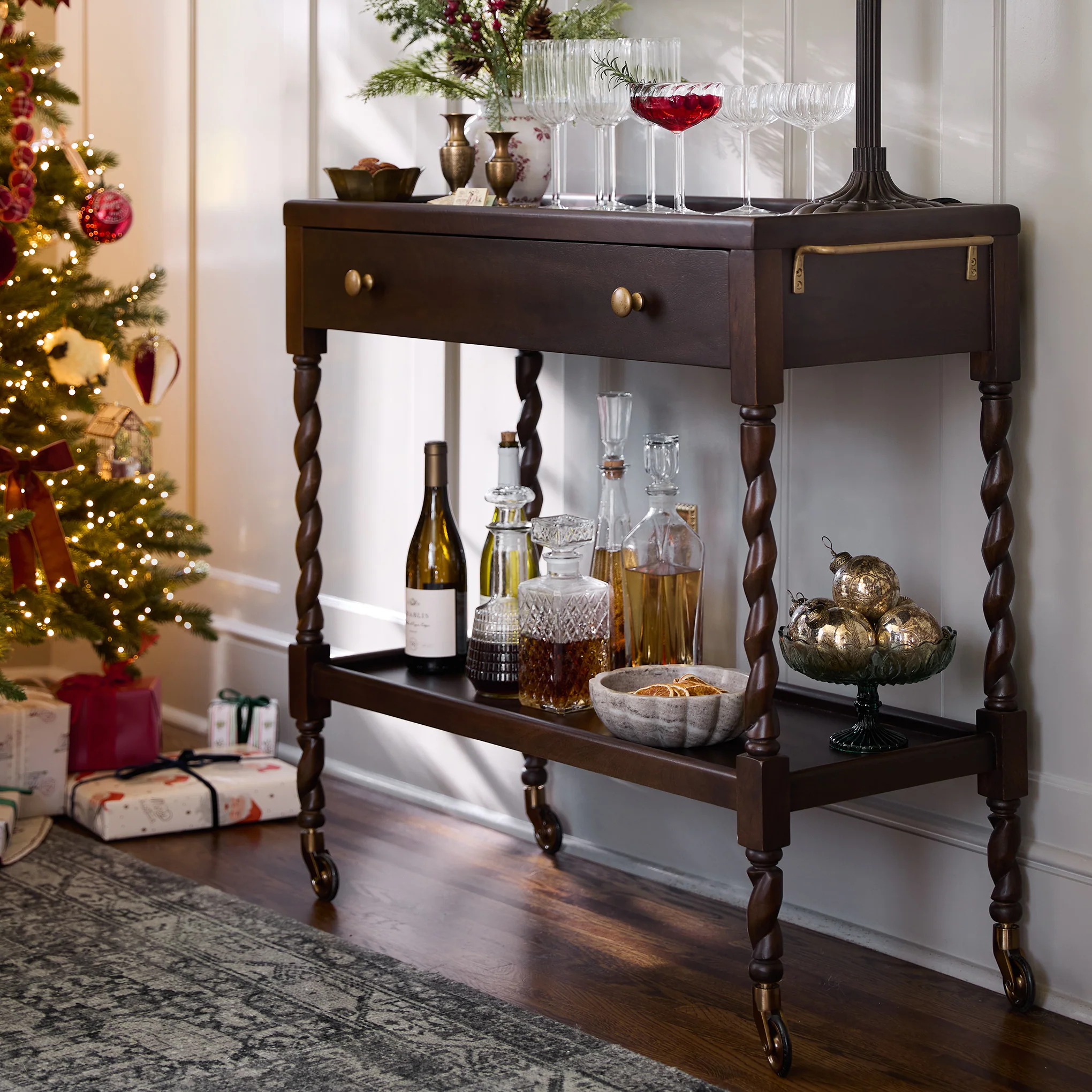 Barley Twist Bar Cart - Image 5