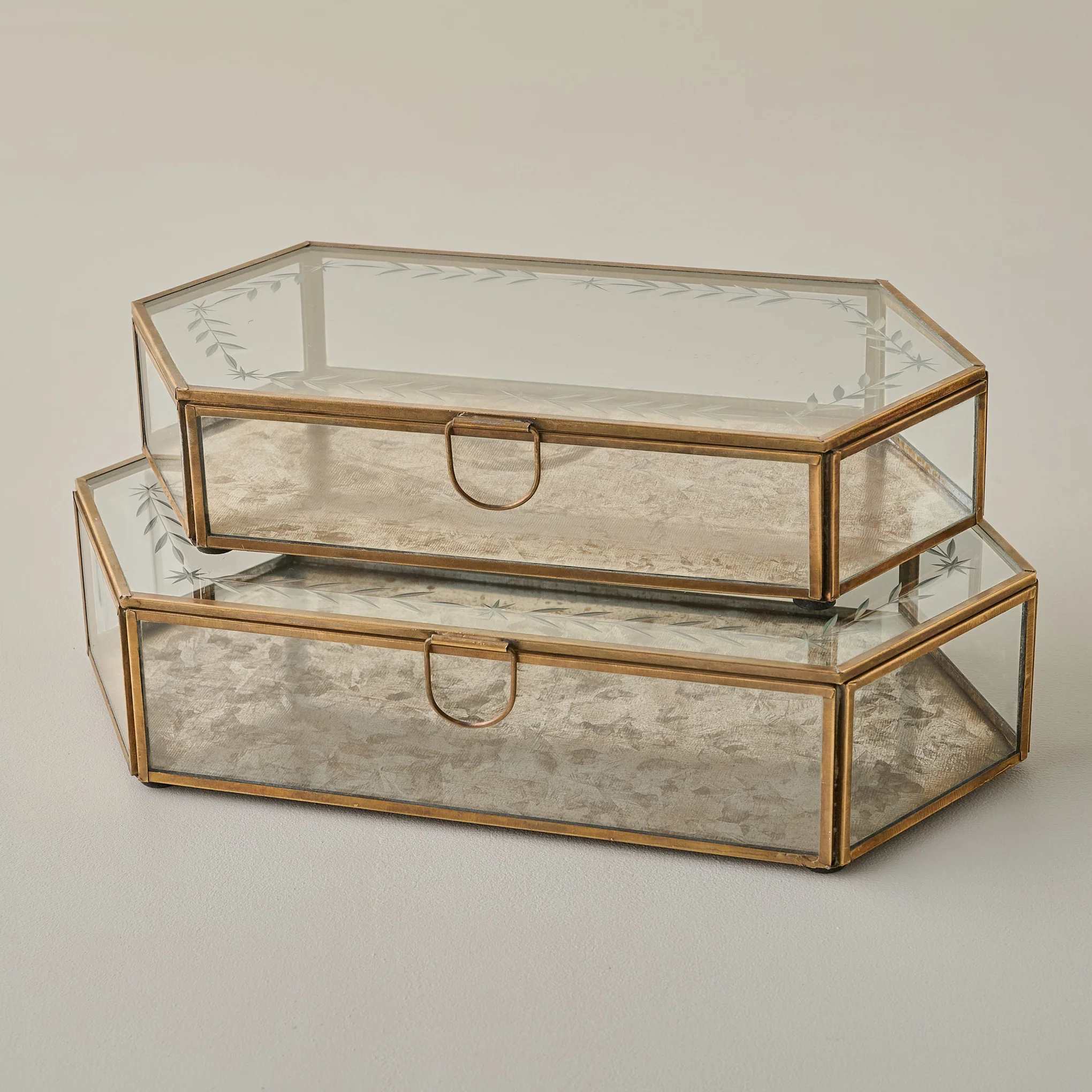 Delores Etched Glass Box
