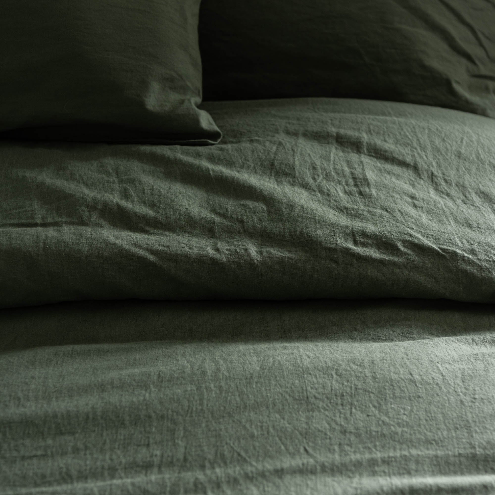 Dusty Green Linen Cotton Duvet Cover - Image 5
