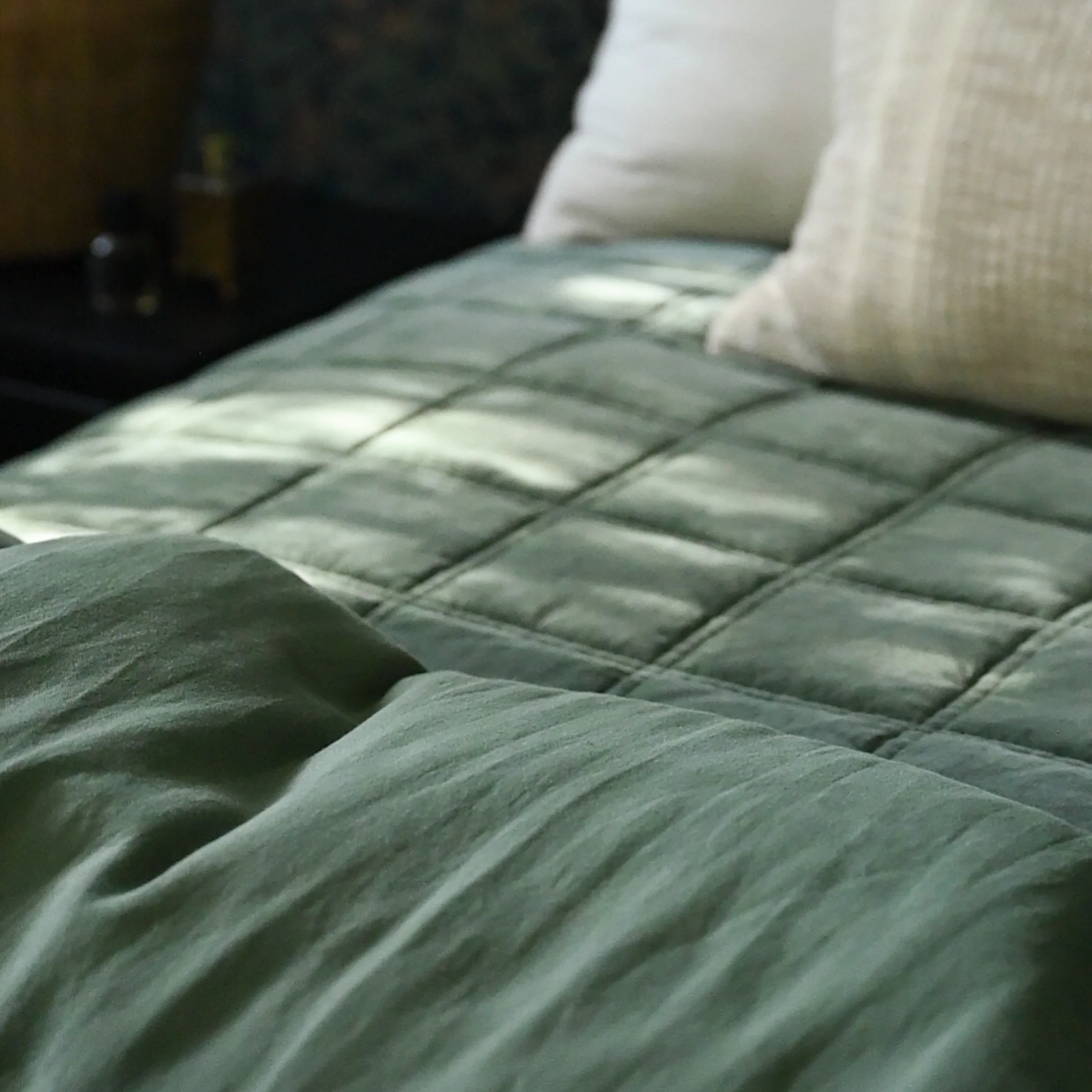 Dusty Green Linen Cotton Duvet Cover - Image 8