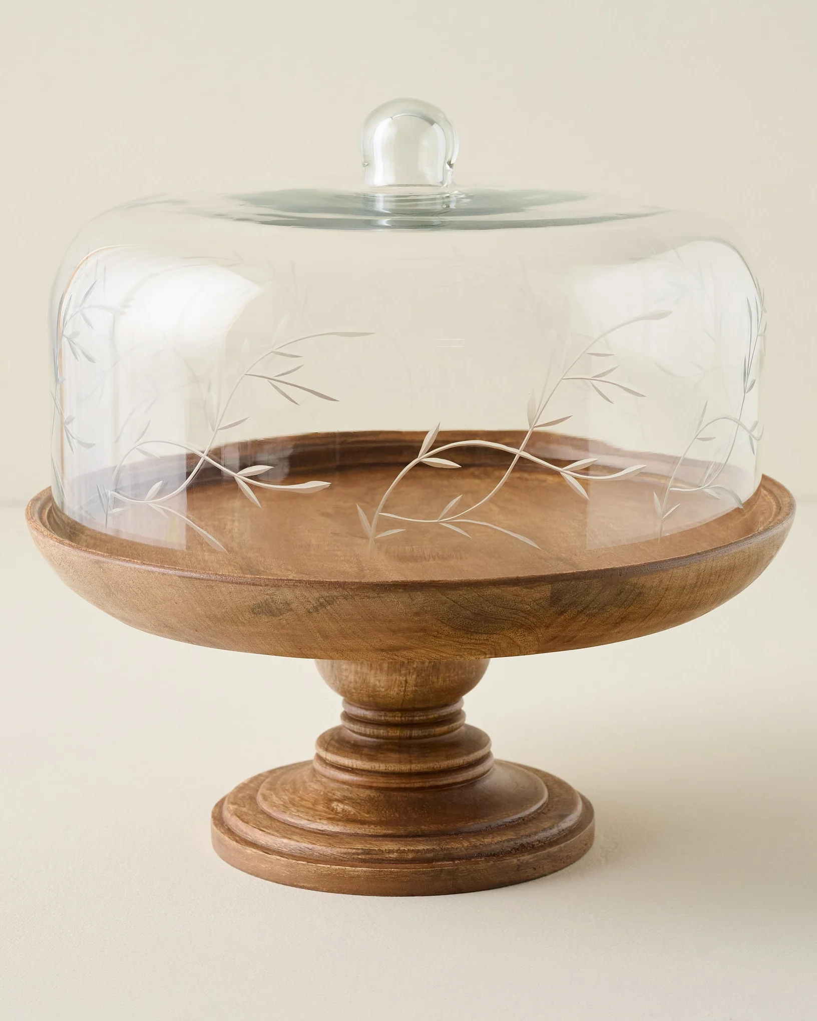 Eliane Etched Glass Cake Stand - Image 2