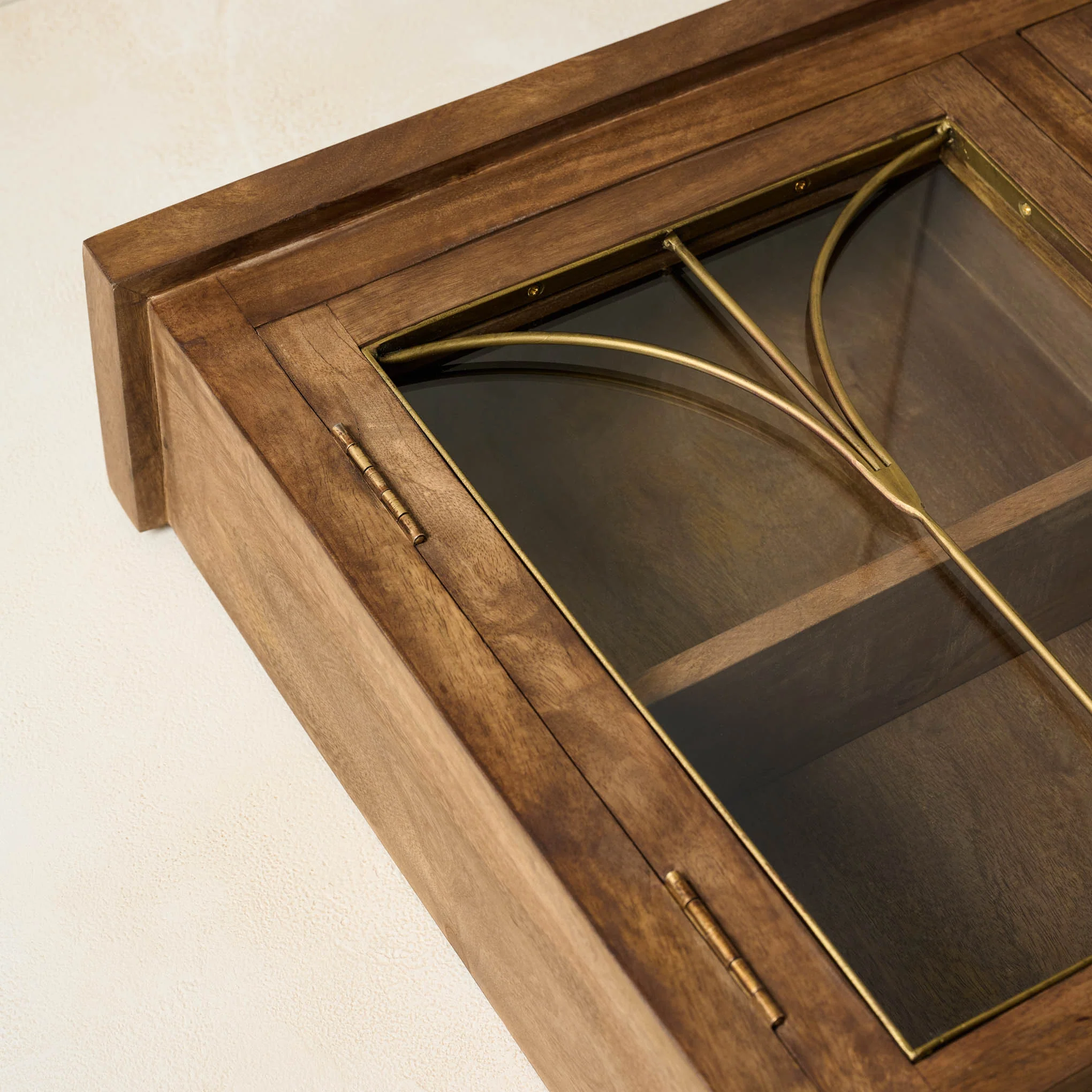 Eloise Wood & Brass Display Cabinet - Image 4