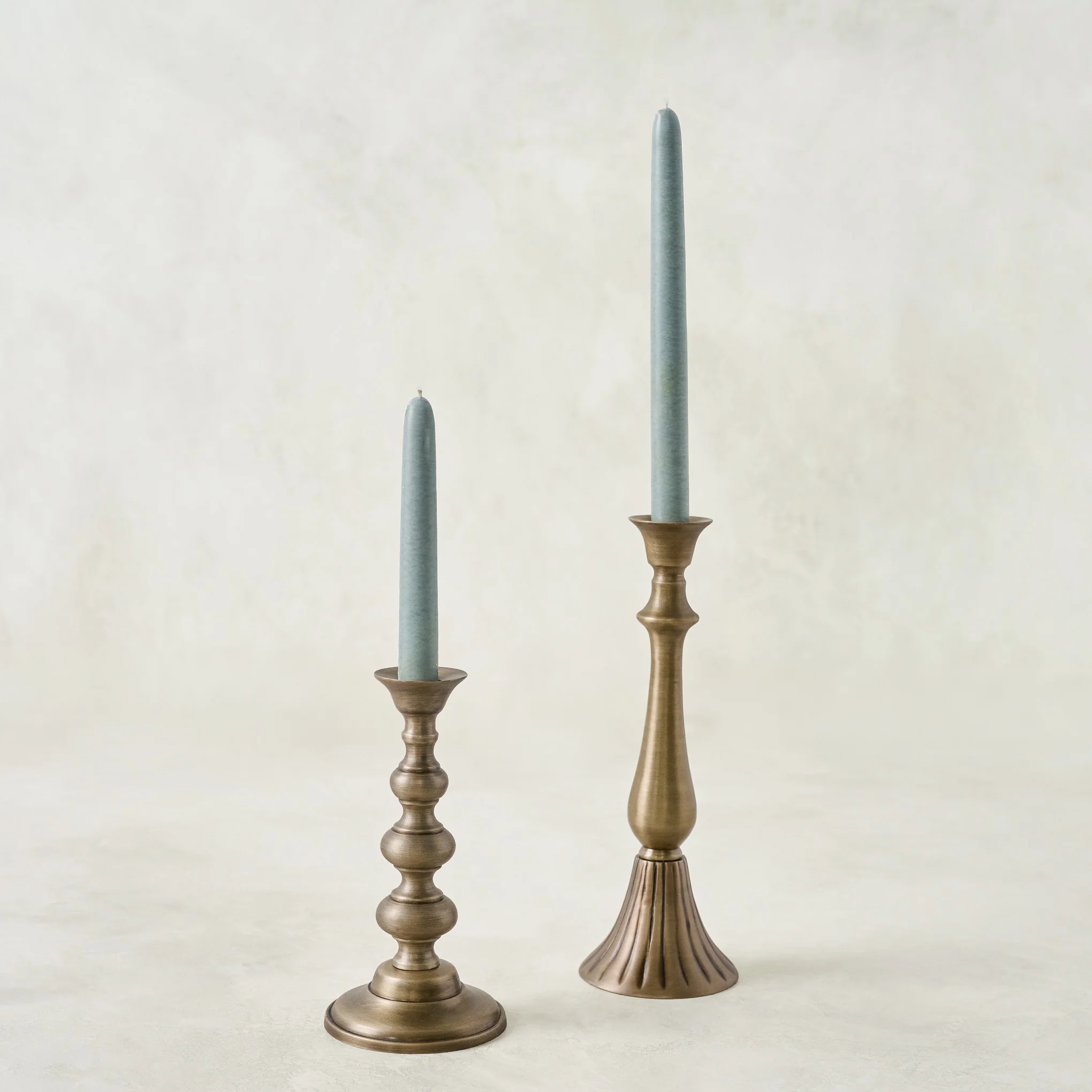 Faris Antiqued Brass Candleholder