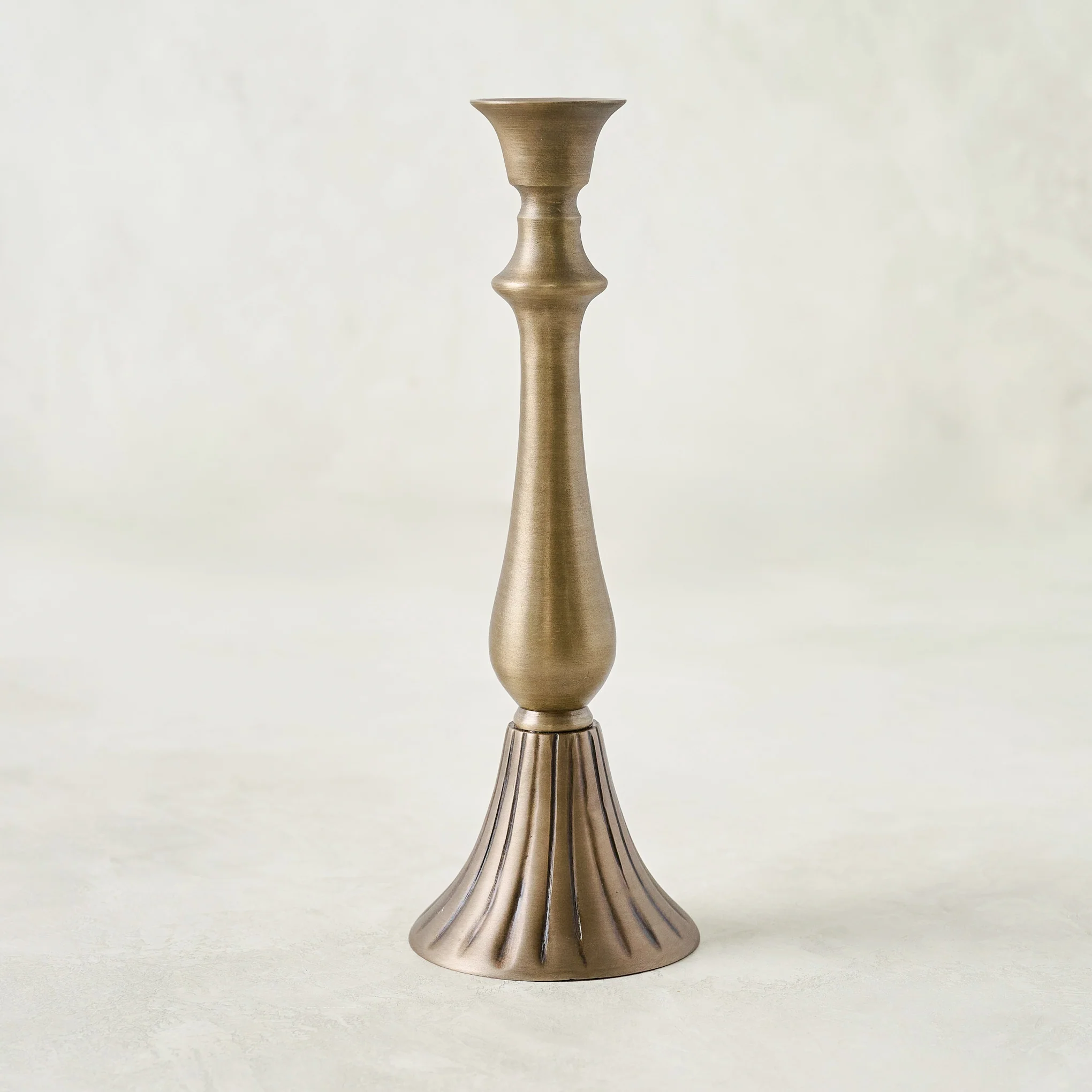 Faris Antiqued Brass Candleholder - Image 2