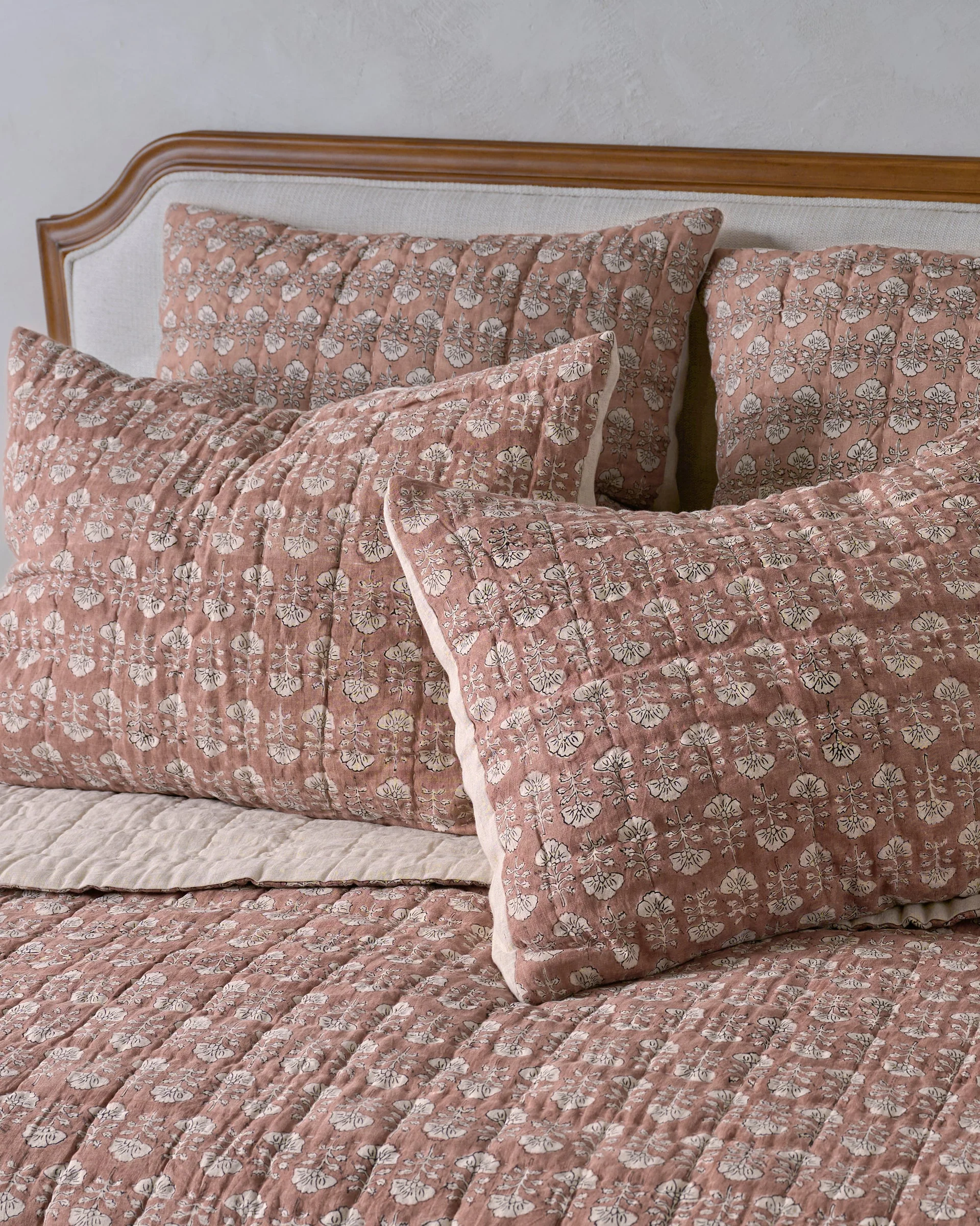 Flora Block Print Pillow Sham - Desert Clay - Image 4