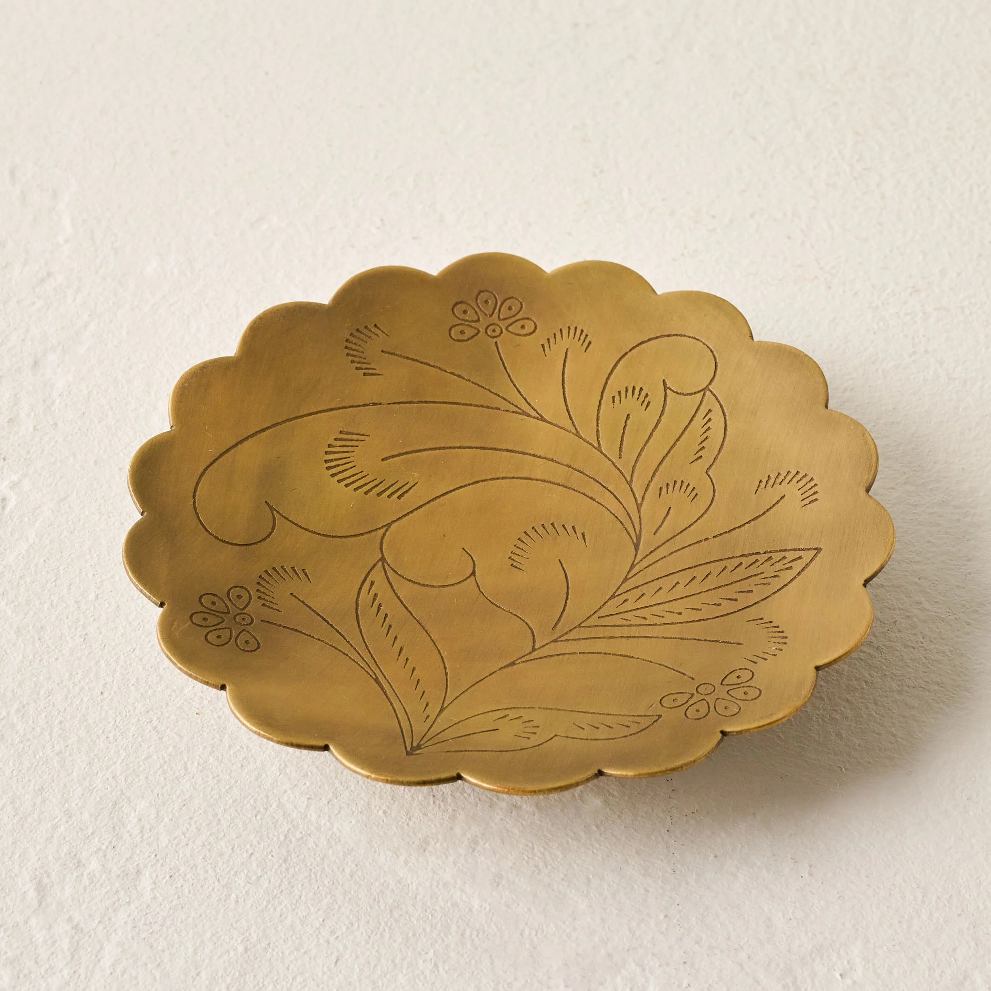 Etched Brass Footed Tray - Image 3