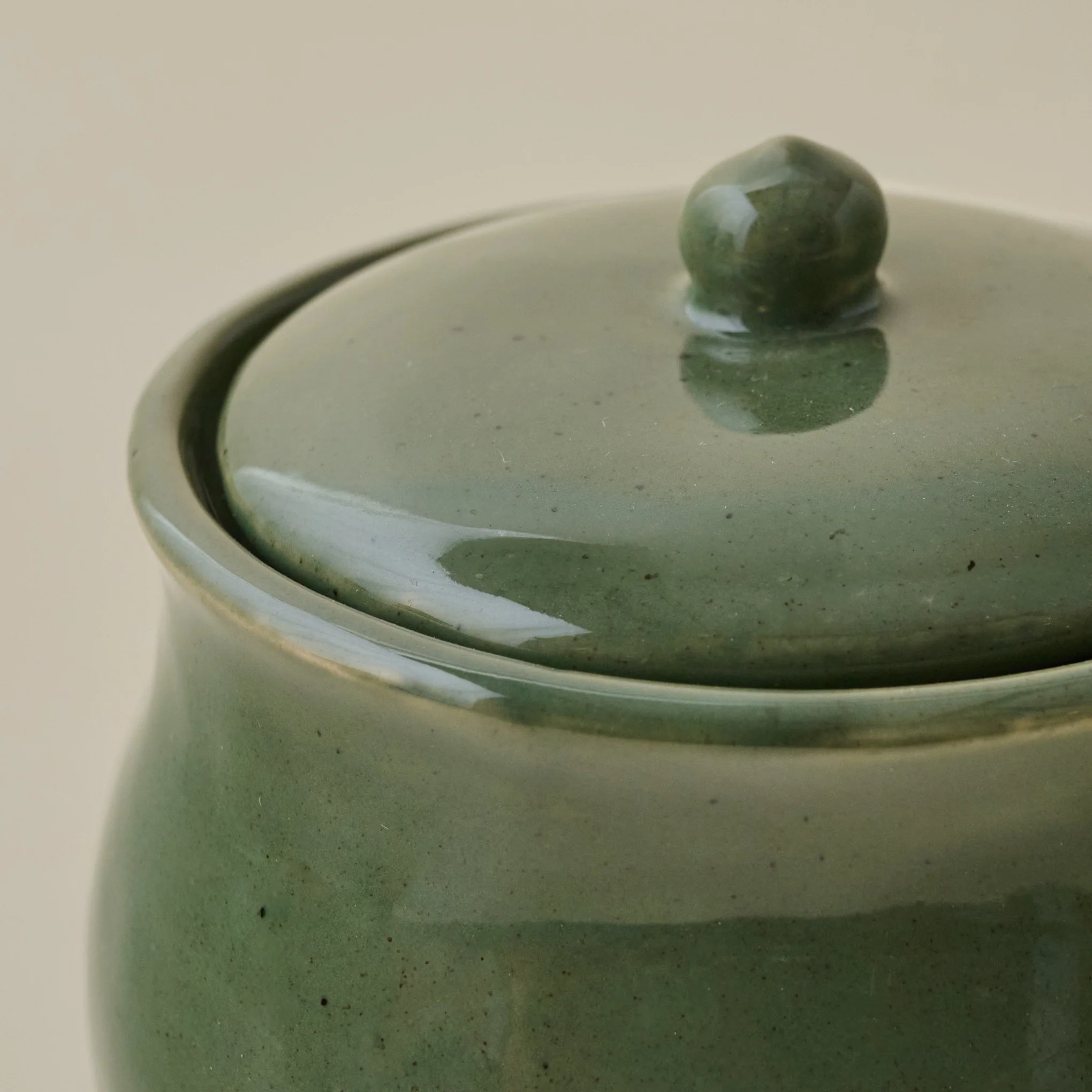 The Cottage Collection Forest Green Speckle Sugar Jar - Image 3