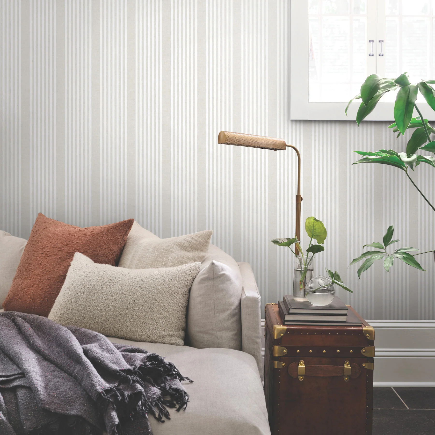 French Linen Stripe Wallpaper - Image 2