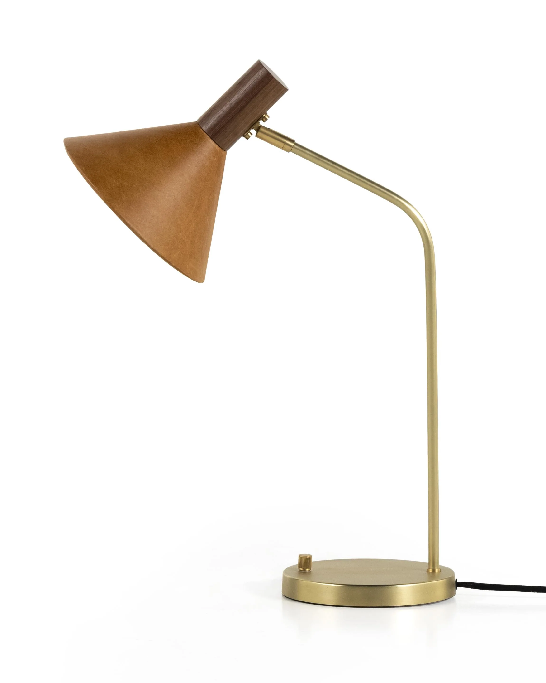Gibson Task Lamp with Leather Shade - Image 3