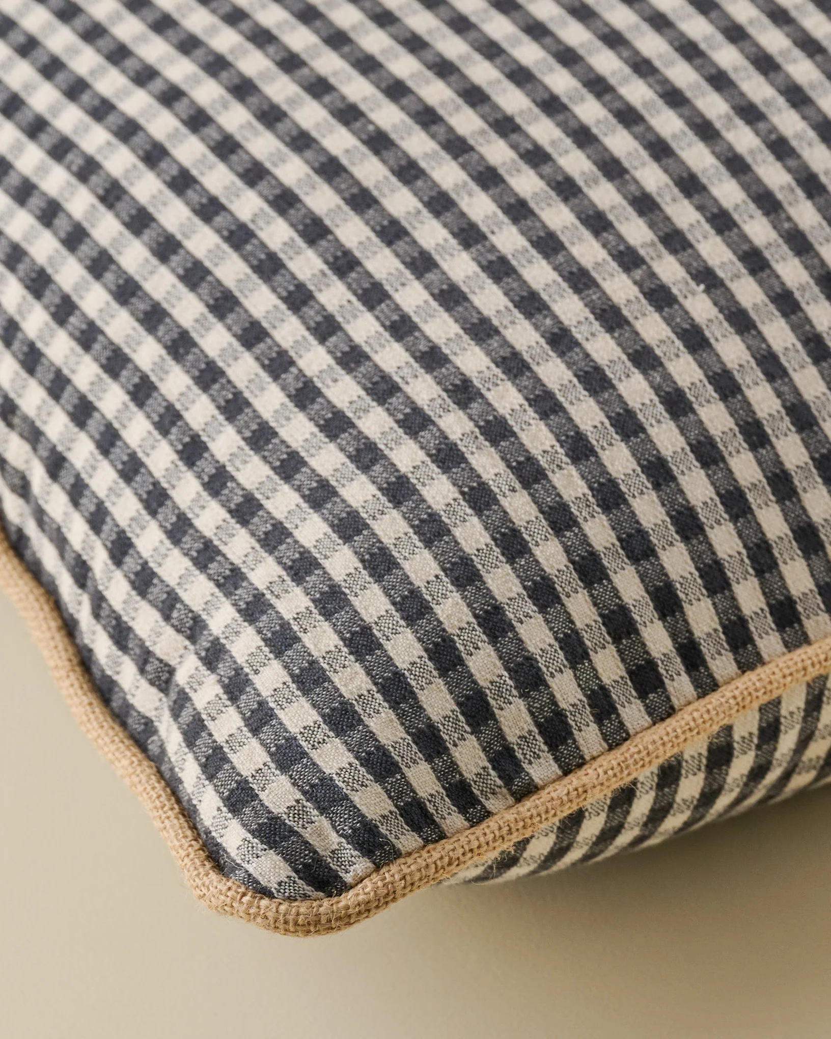Gingham Large Pillow - Charcoal - Image 2