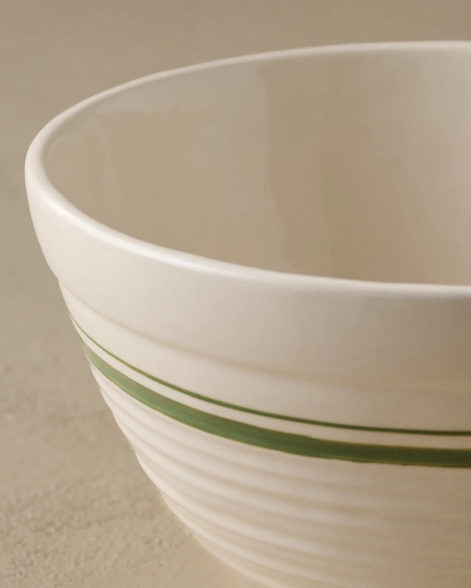 The Cottage Collection Forest Green Striped Mixing Bowl Set - Image 3