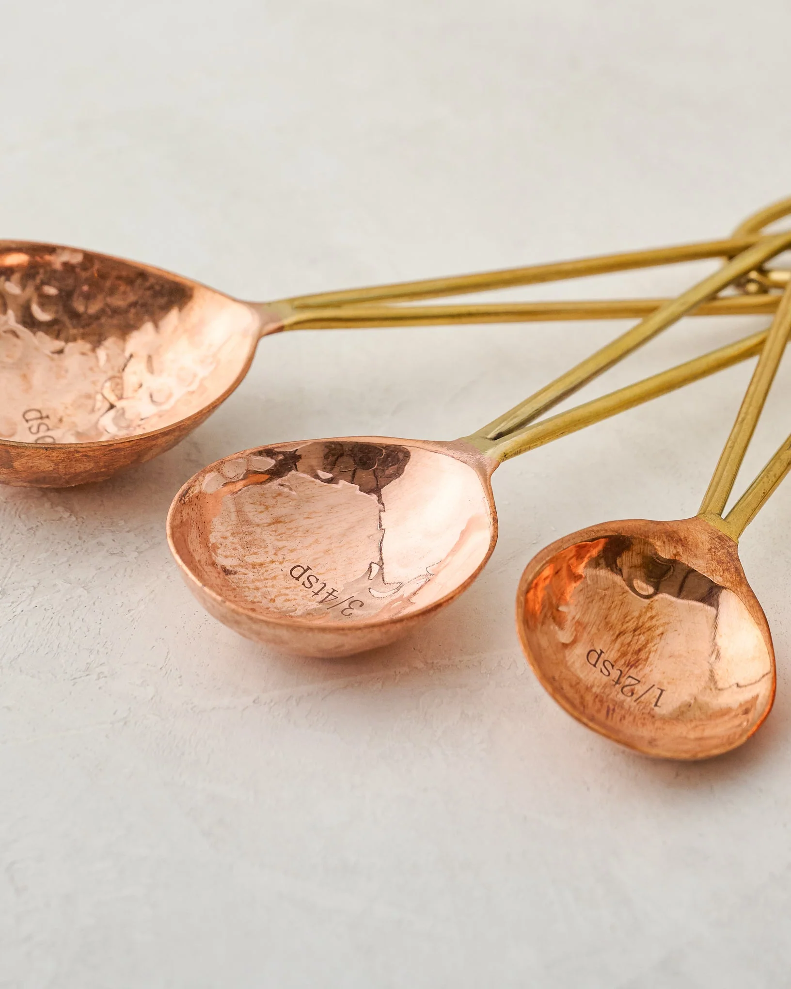 Hammered Copper and Gold Measuring Spoons - Image 2