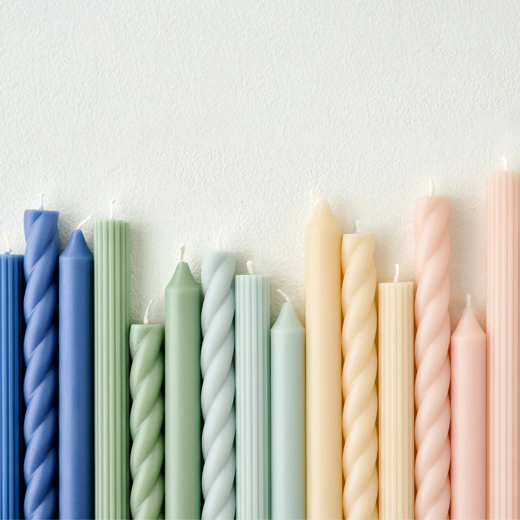 Assorted Light Blue Taper Candle Set - Image 4
