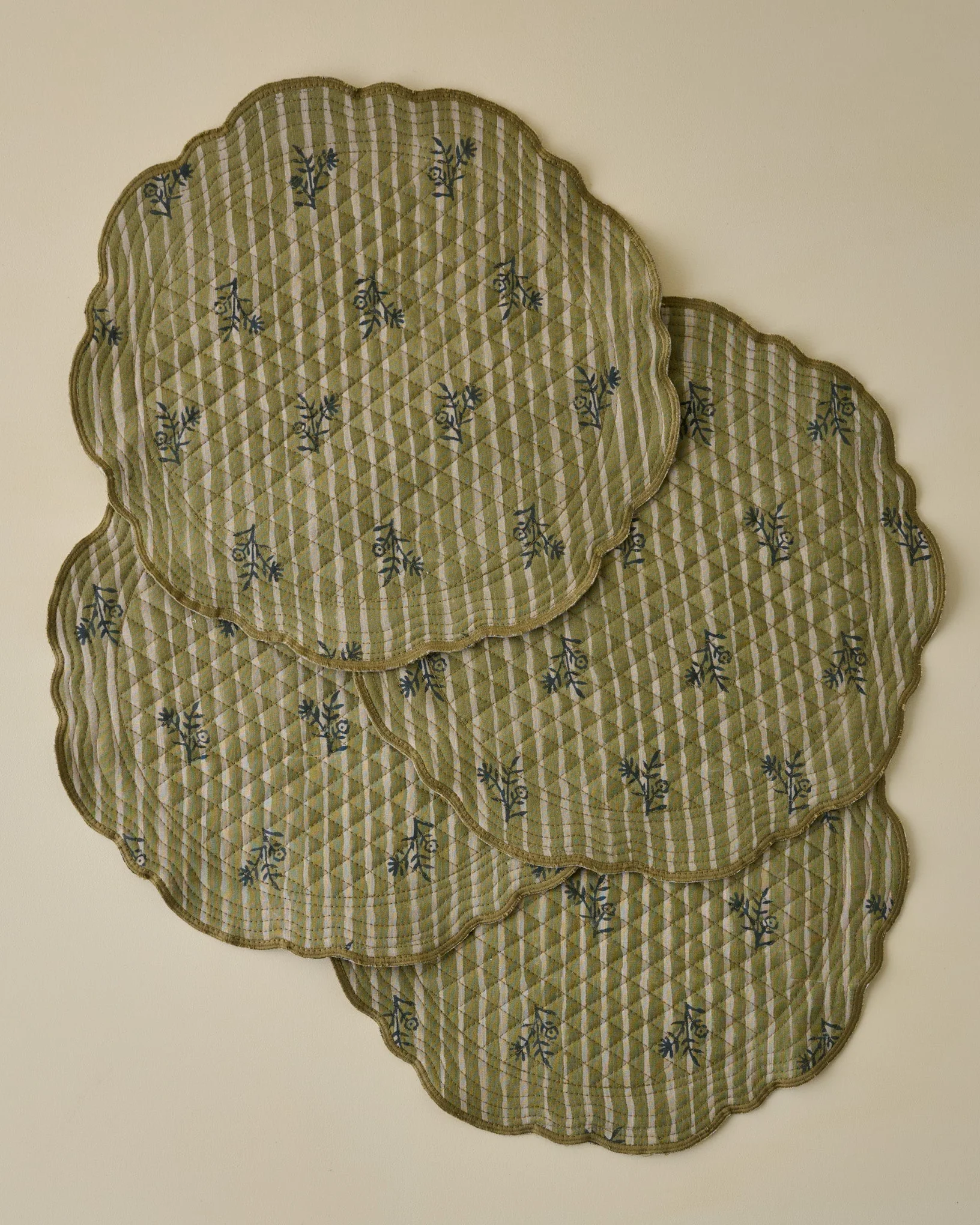 Lola Stripe Floral Reversible Placemat Set of Four