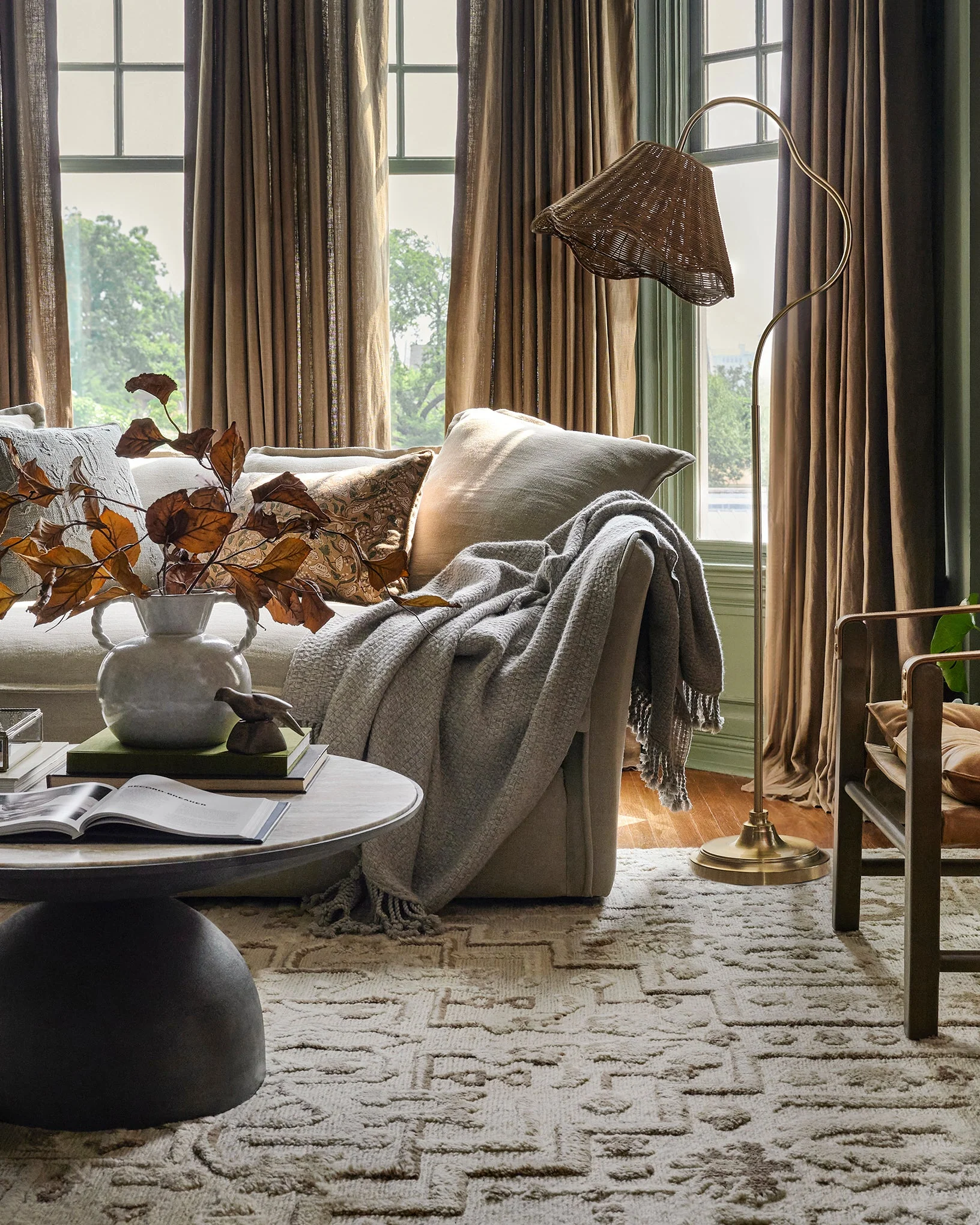 Lucinda Floor Lamp with Woven Shade - Image 3