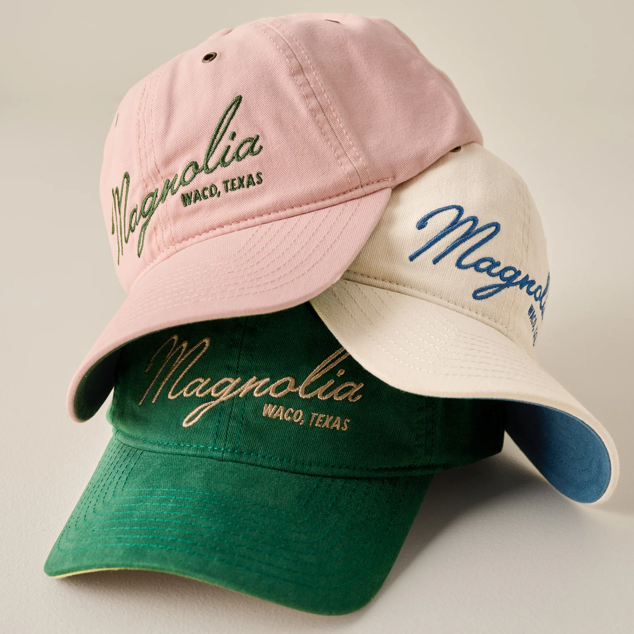 Magnolia Embroidered Script Cream Hat - Image 4