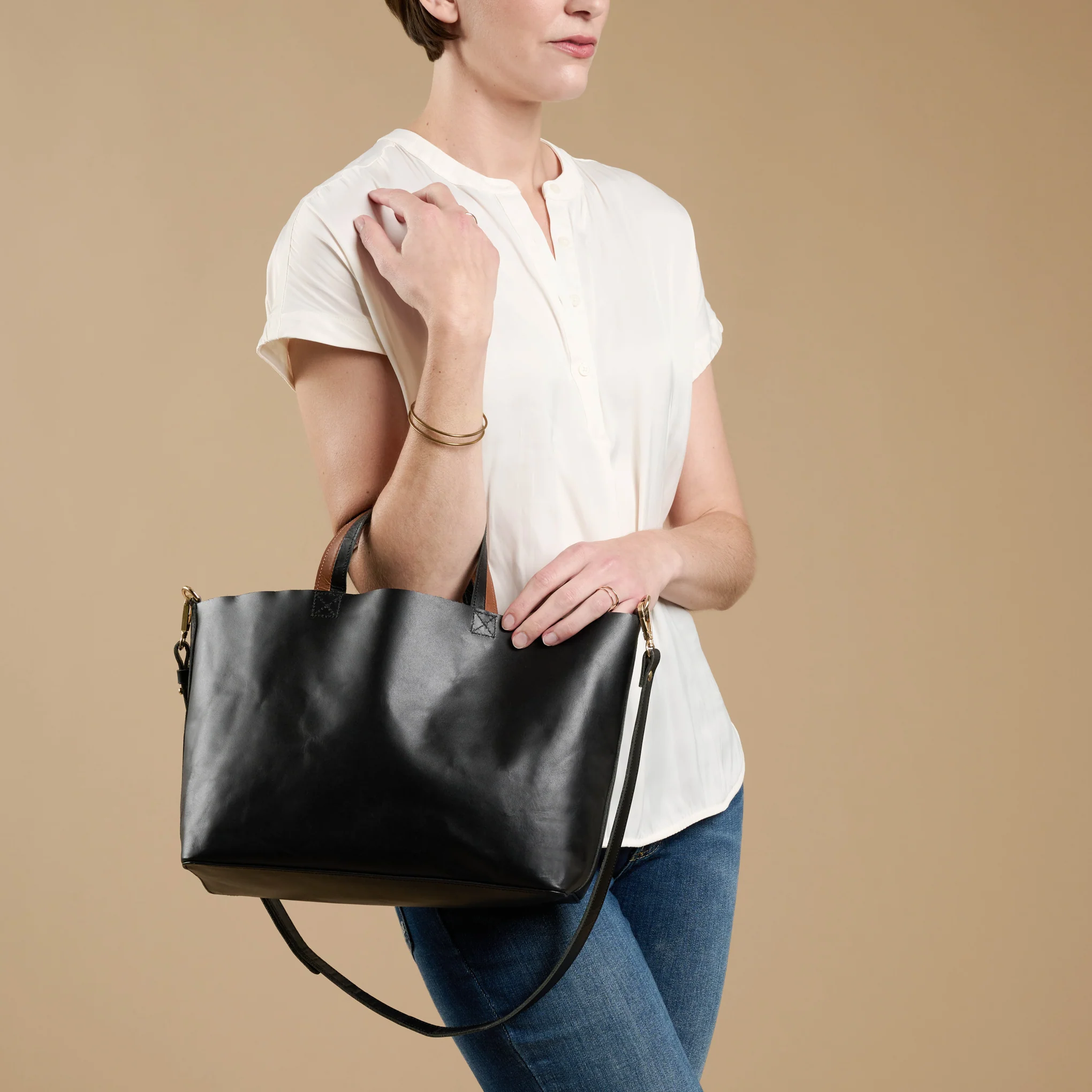 Magnolia Essential Black Crossbody Tote - Image 5
