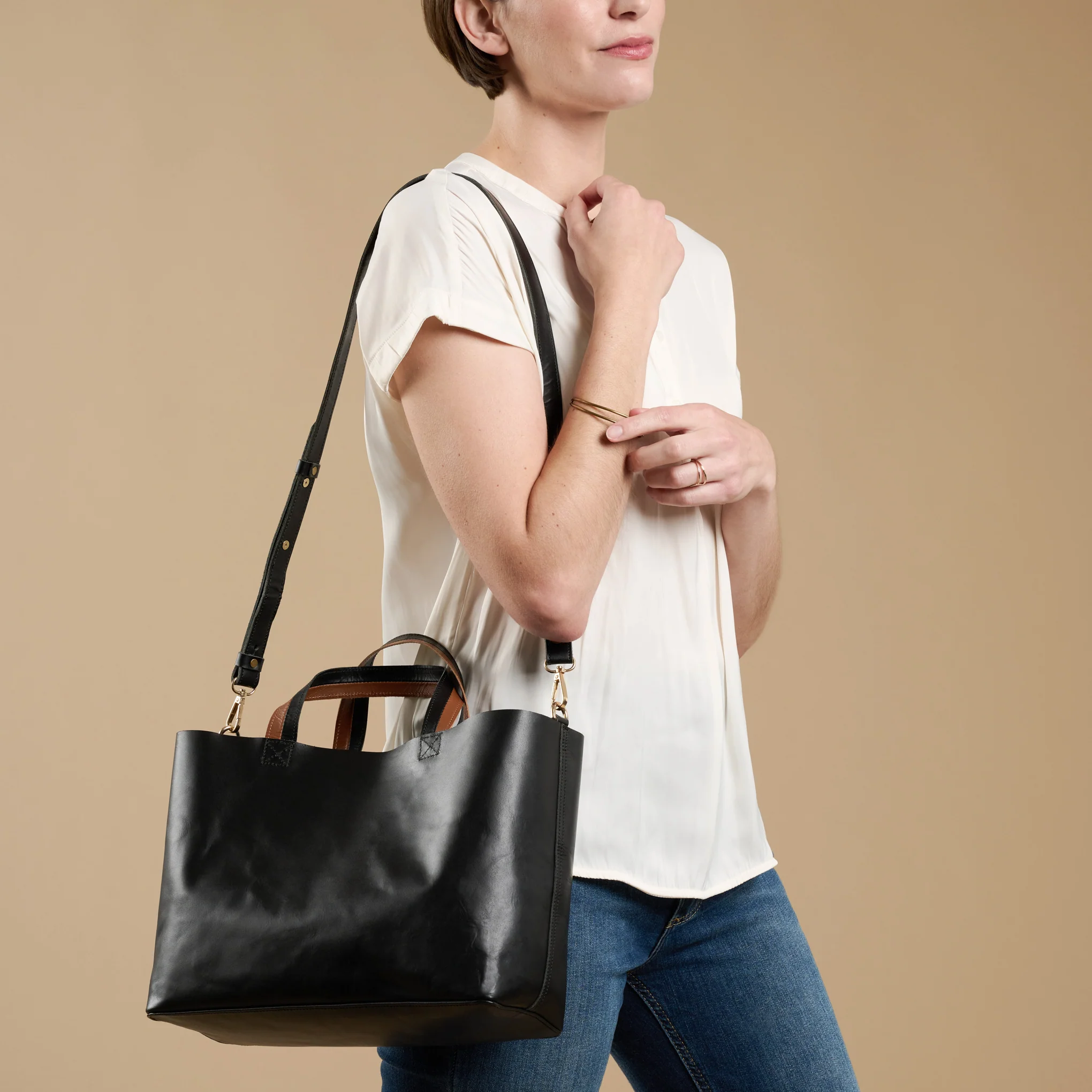 Magnolia Essential Black Crossbody Tote - Image 6