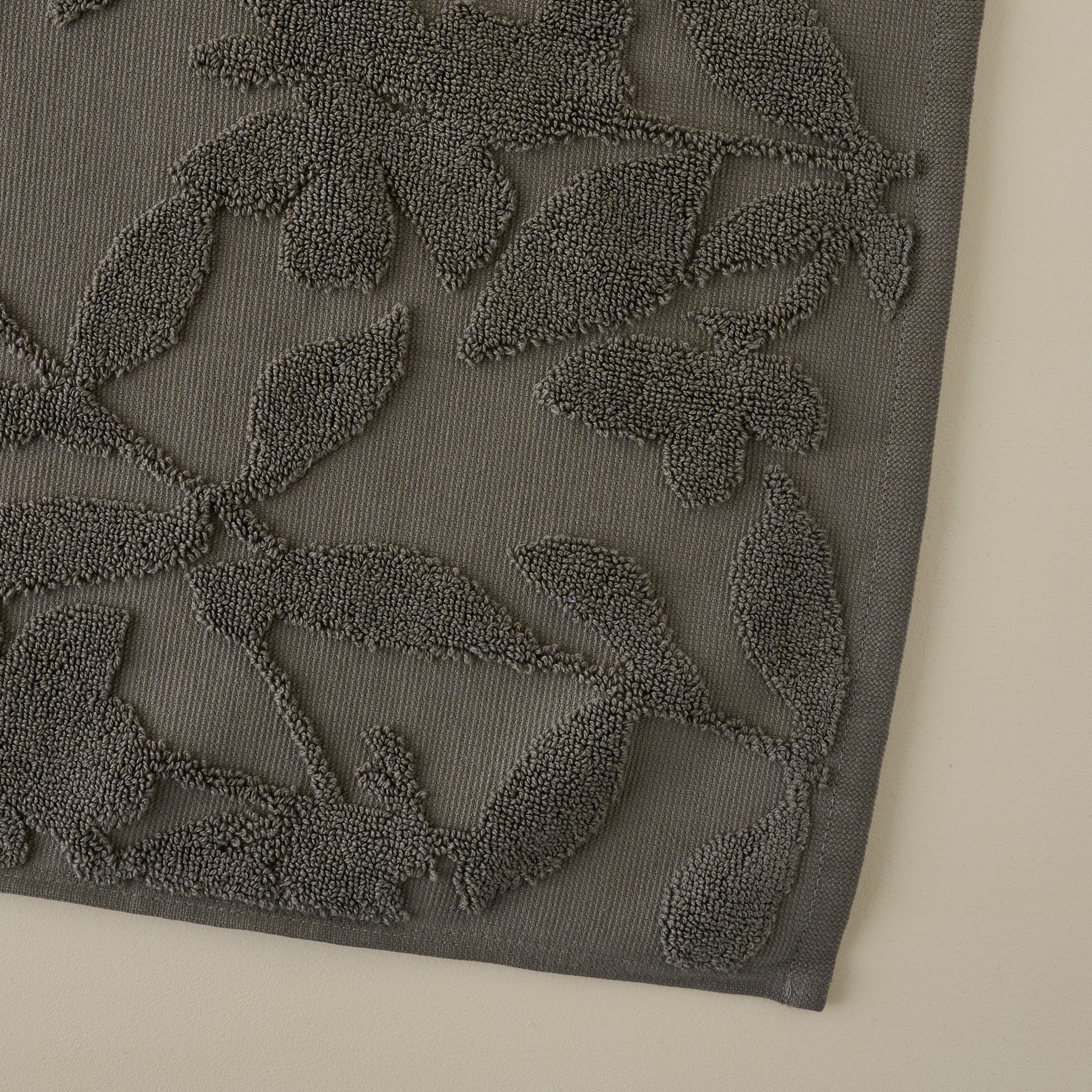 Brown Floral Jacquard Towel - Image 2