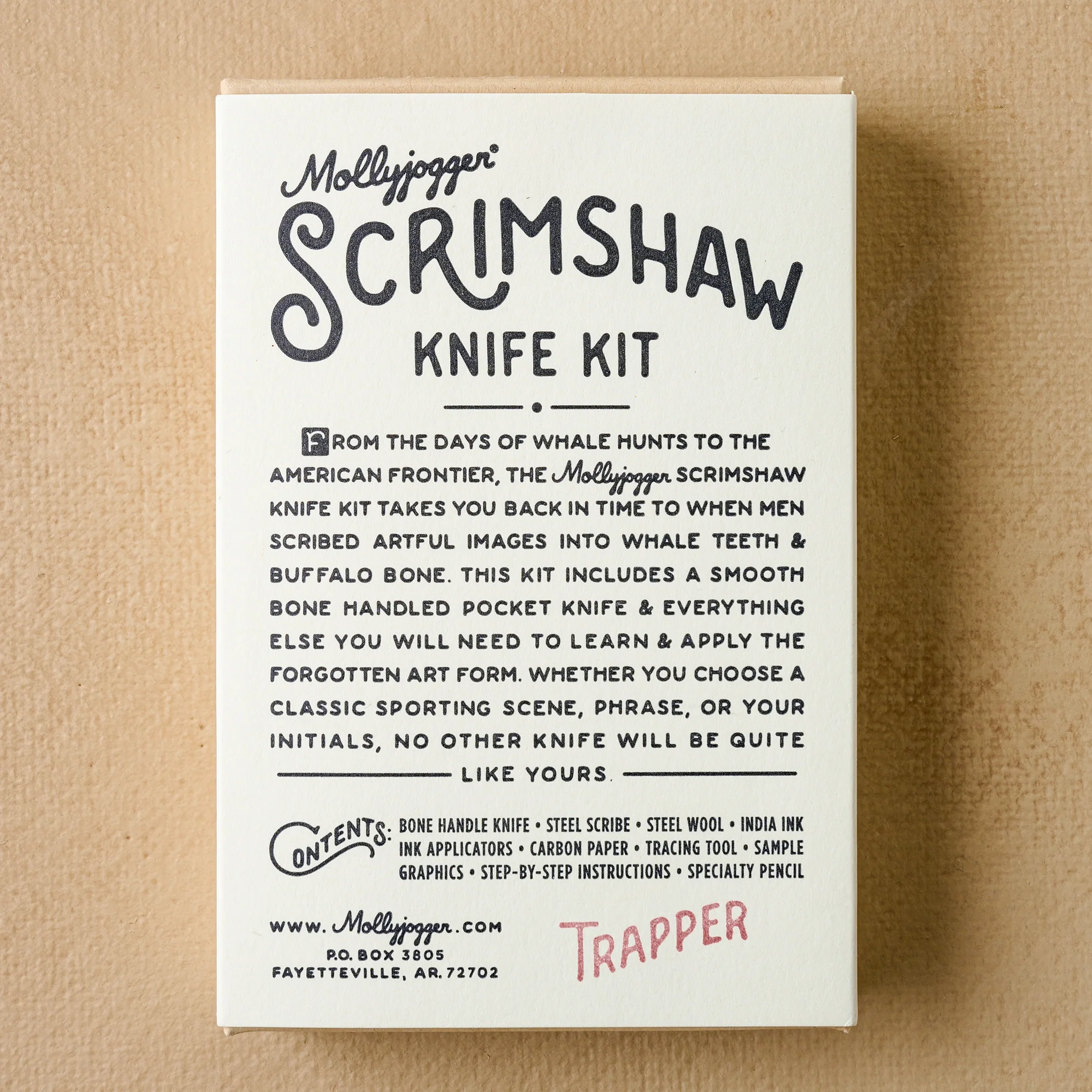 MJ Scrimshaw Kit + Trapper Knife