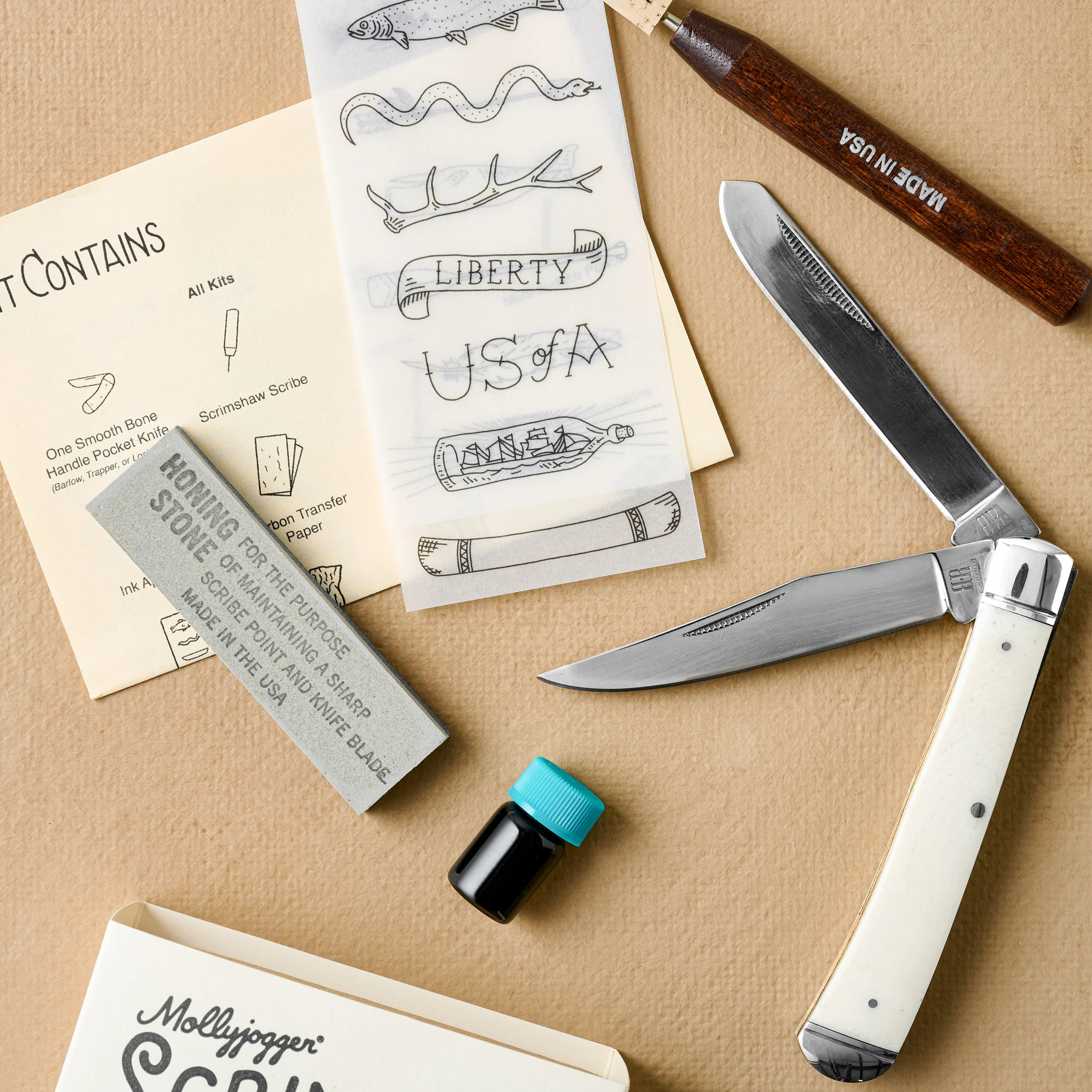 MJ Scrimshaw Kit + Trapper Knife - Image 2