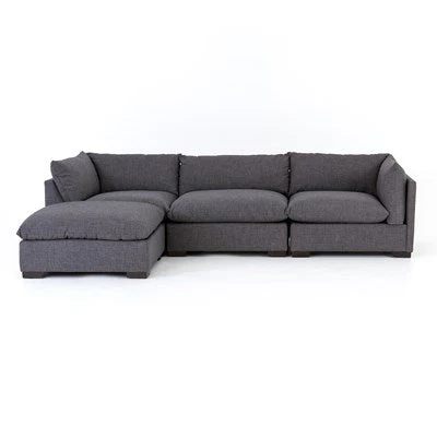 Monroe 3 Piece Sectional with Ottoman - Image 2