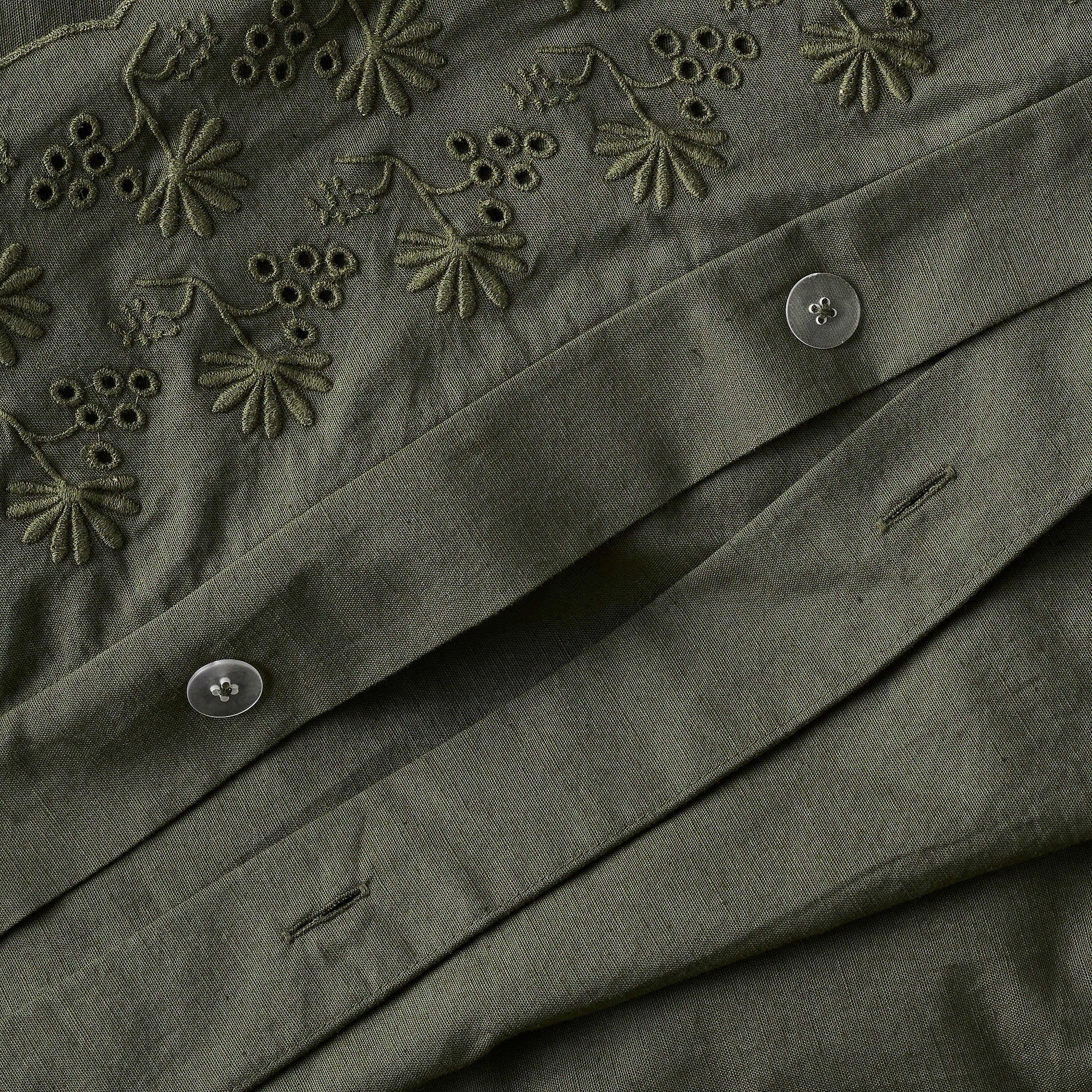 Olive Night Clara Eyelet Flange Quilt + Sham Set (King) - Image 2