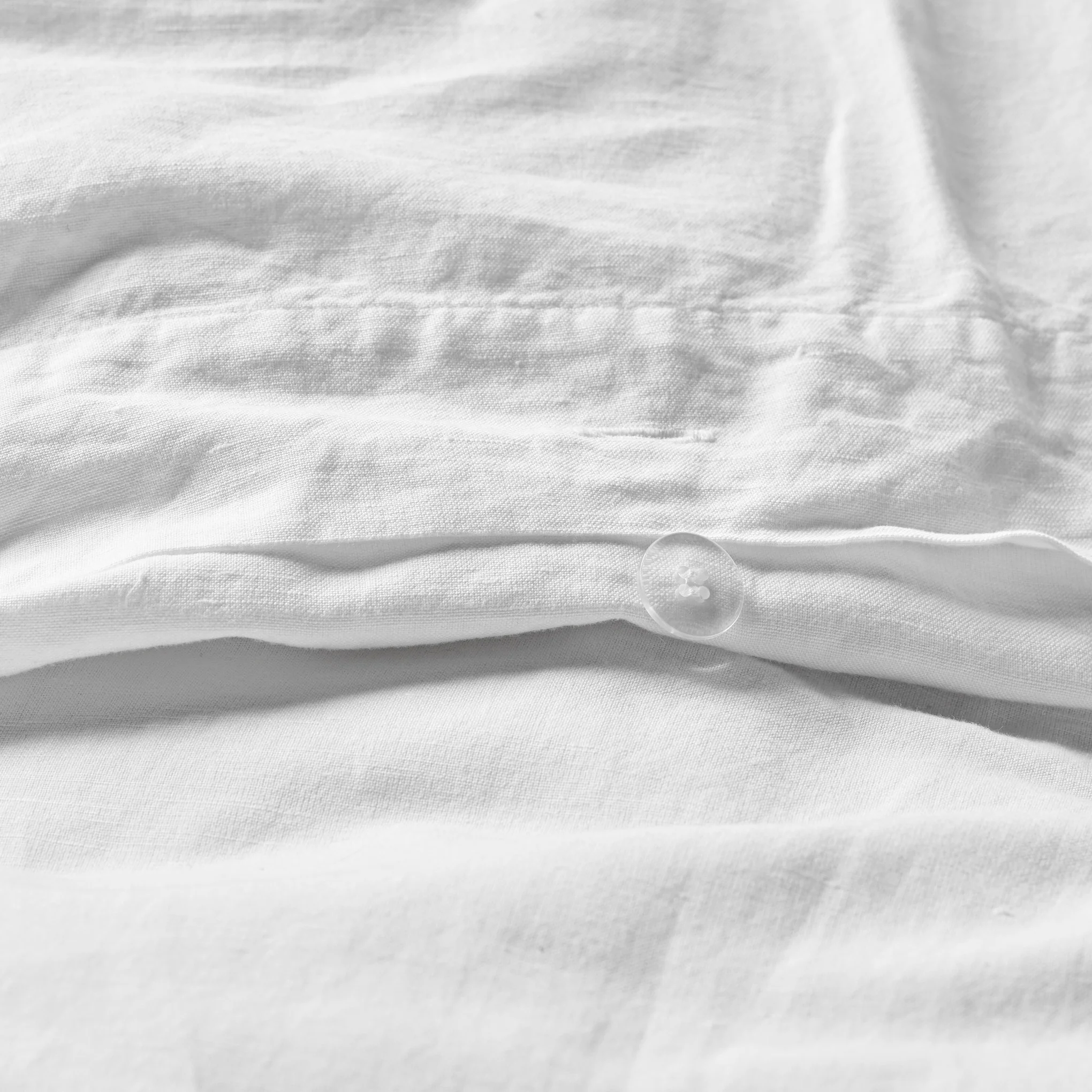Optic White Linen Cotton Duvet Cover - Image 10