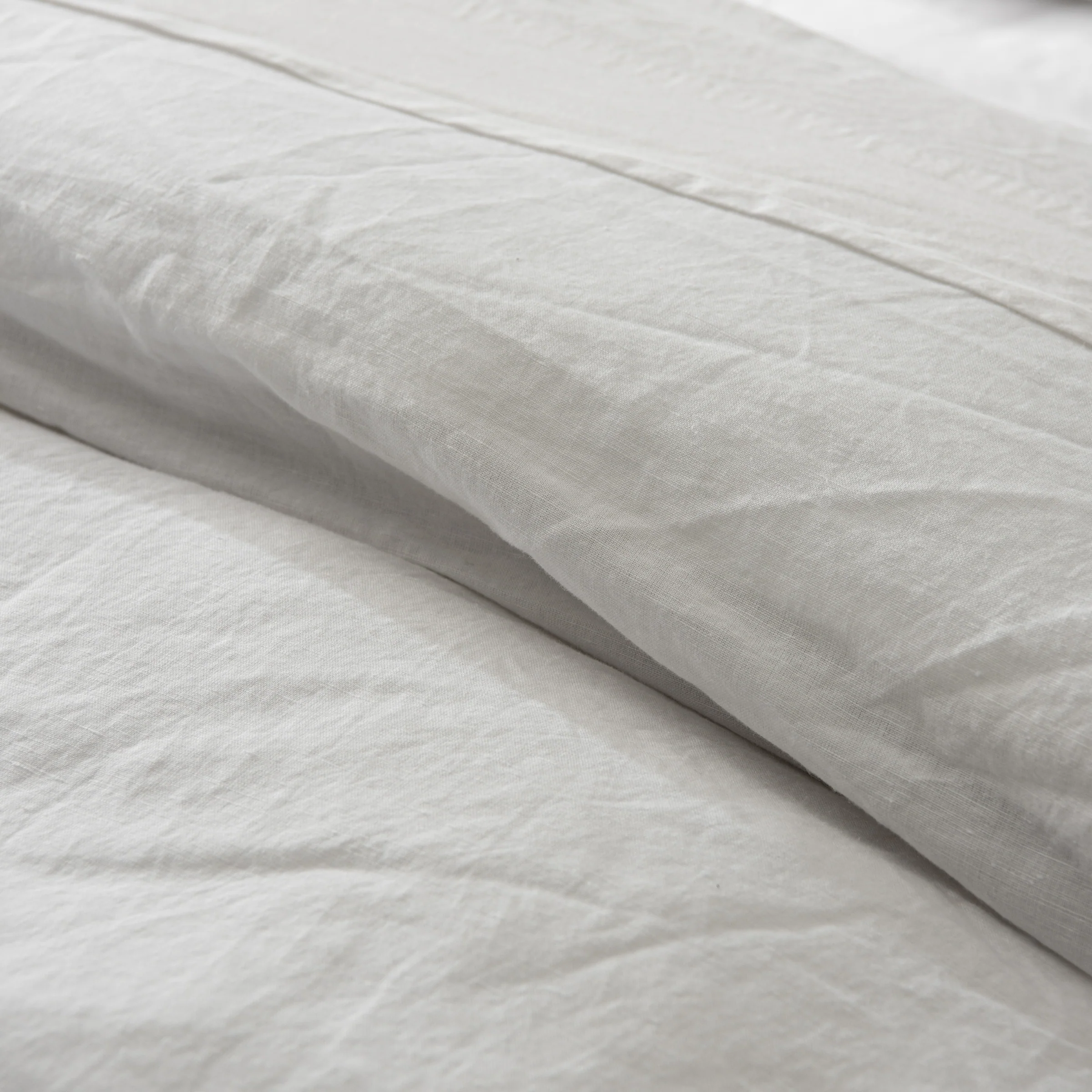 Optic White Linen Cotton Duvet Cover - Image 5
