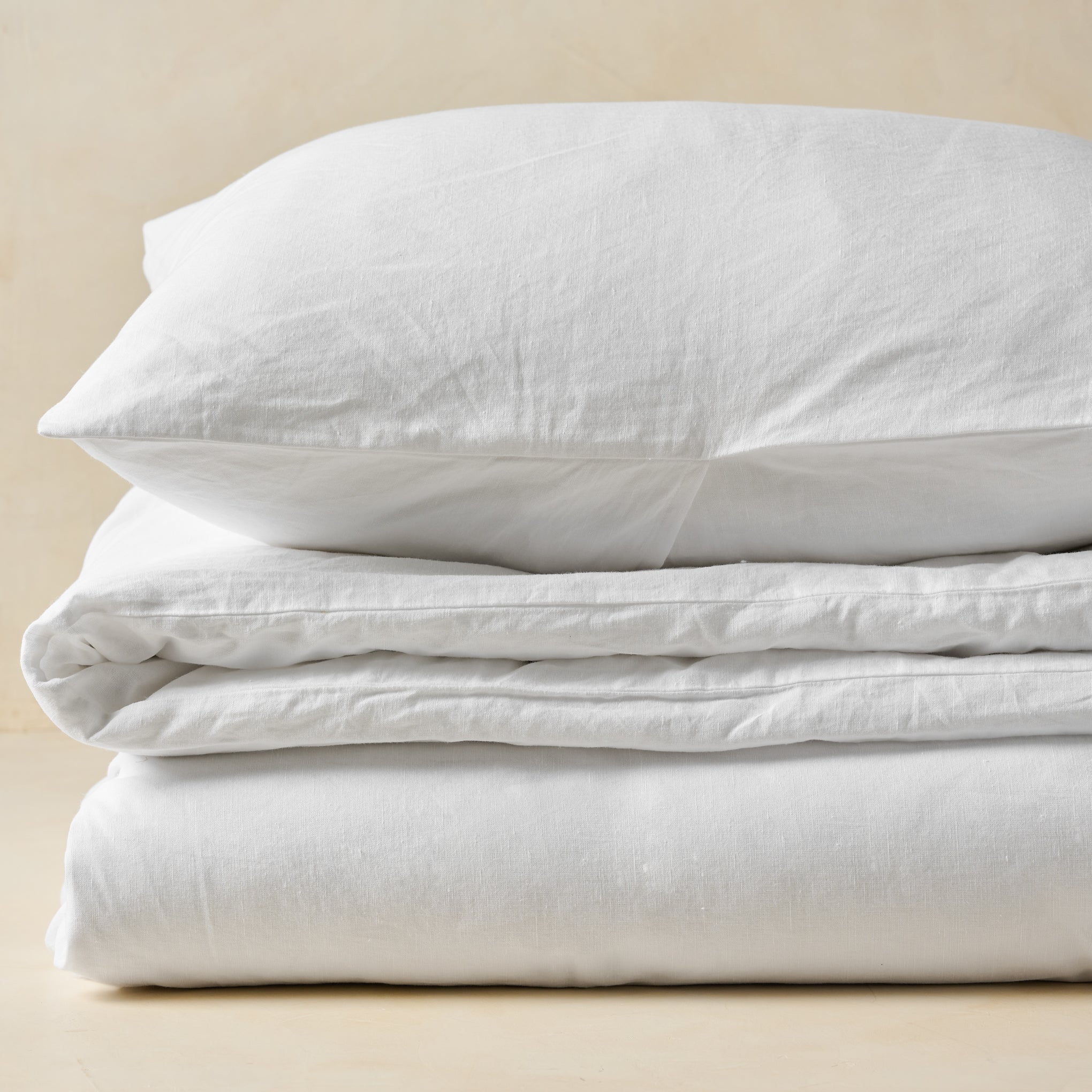 Optic White Linen Cotton Duvet Cover - Image 8