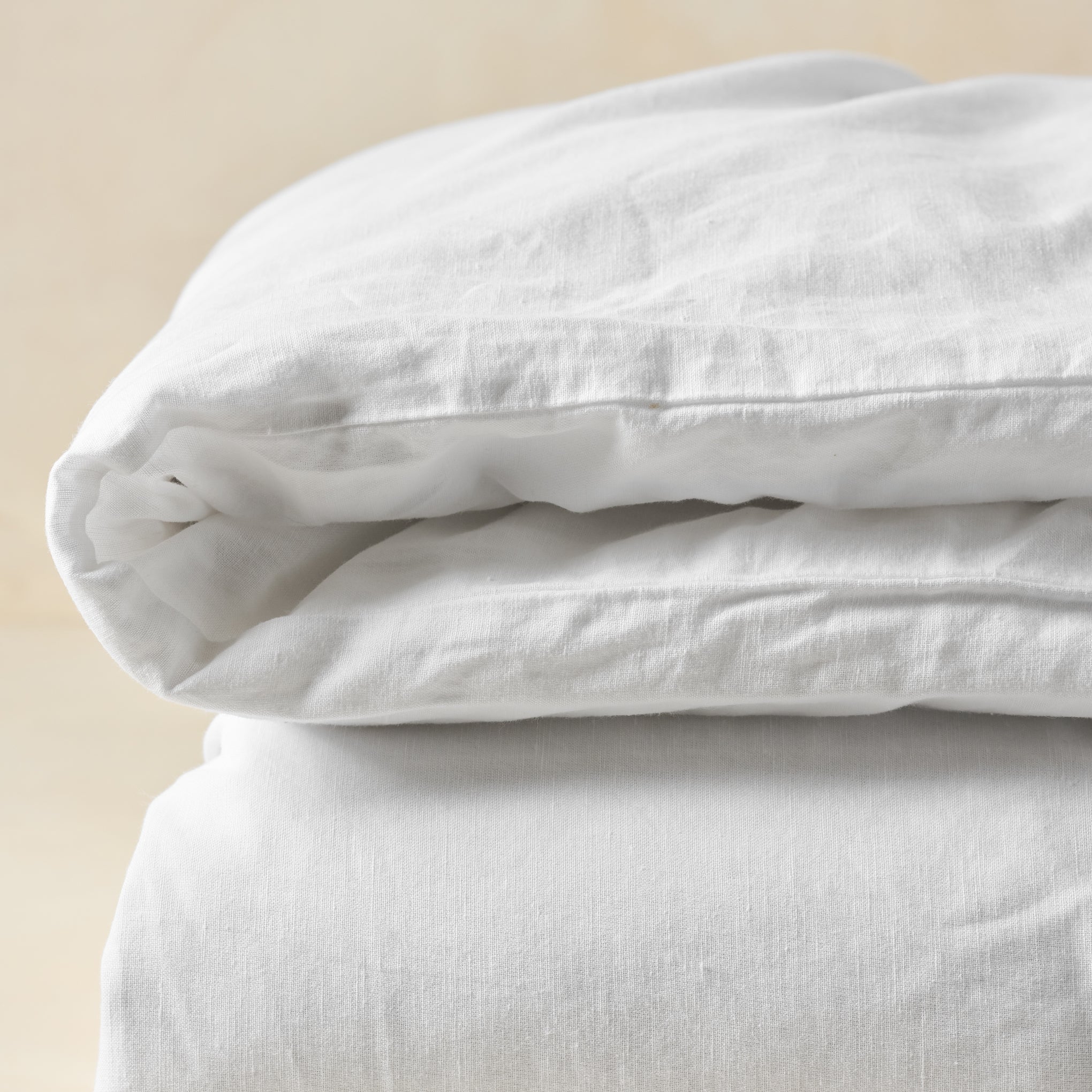 Optic White Linen Cotton Duvet Cover - Image 9