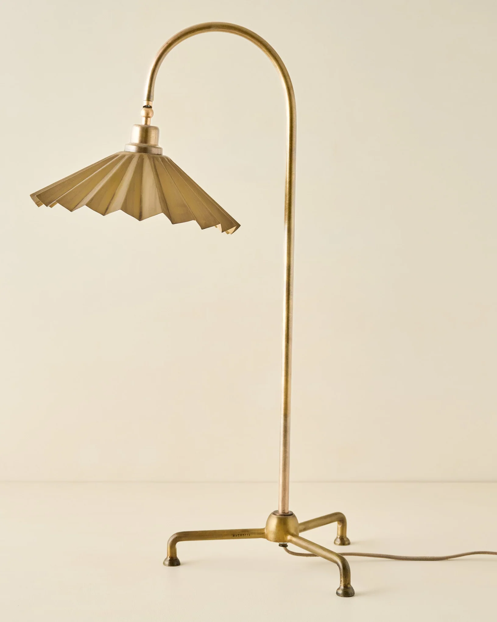 Oversized Brass Pleat Task Lamp - Image 2