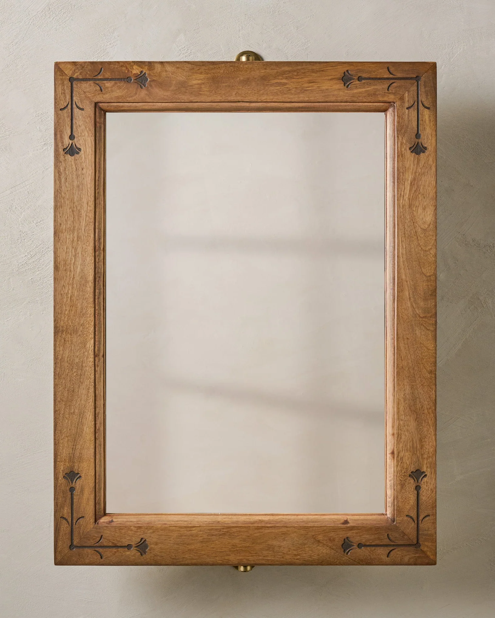 Penelope Wood and Brass Swivel Mirror - Image 2