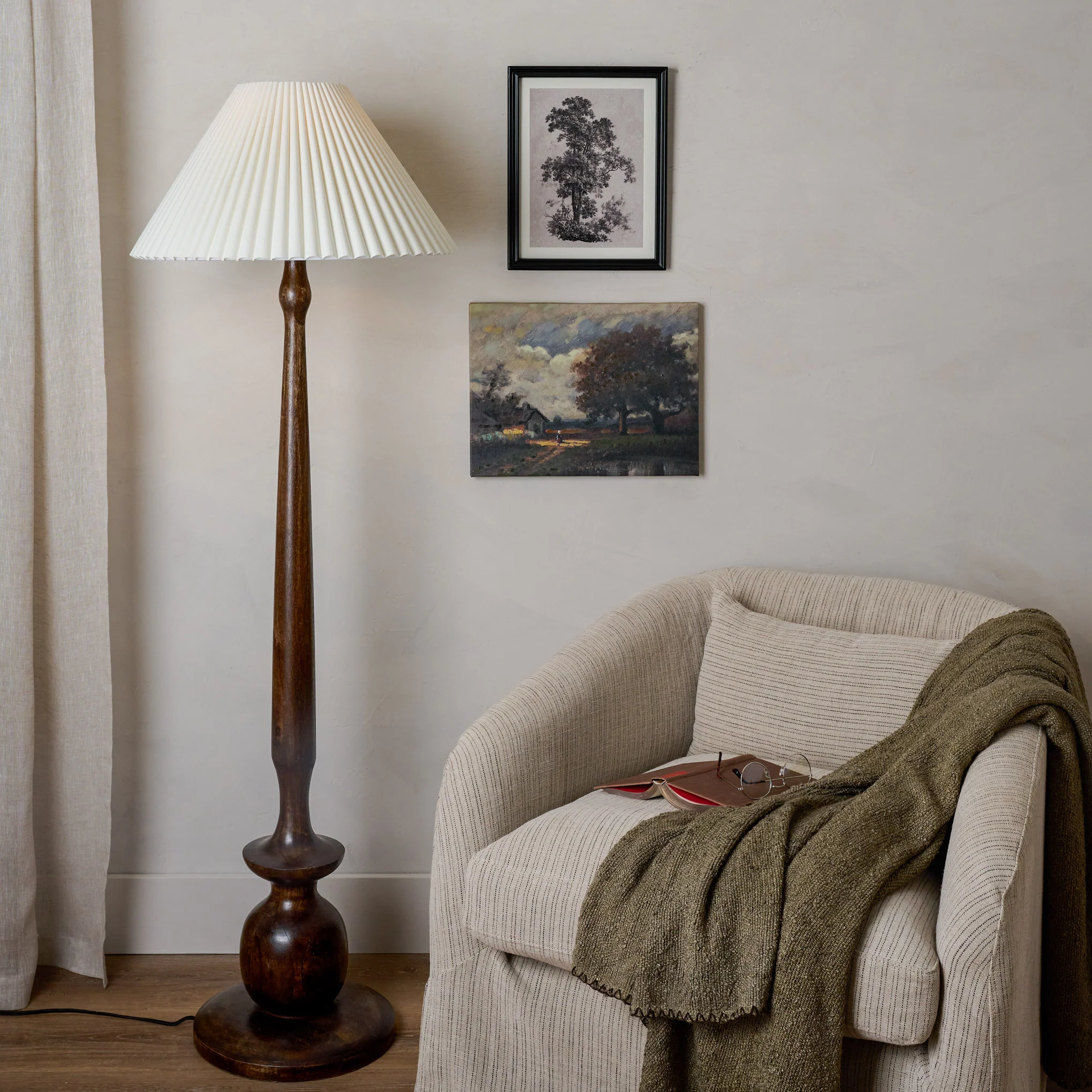 Reyna Turned Wood Floor Lamp - Image 2