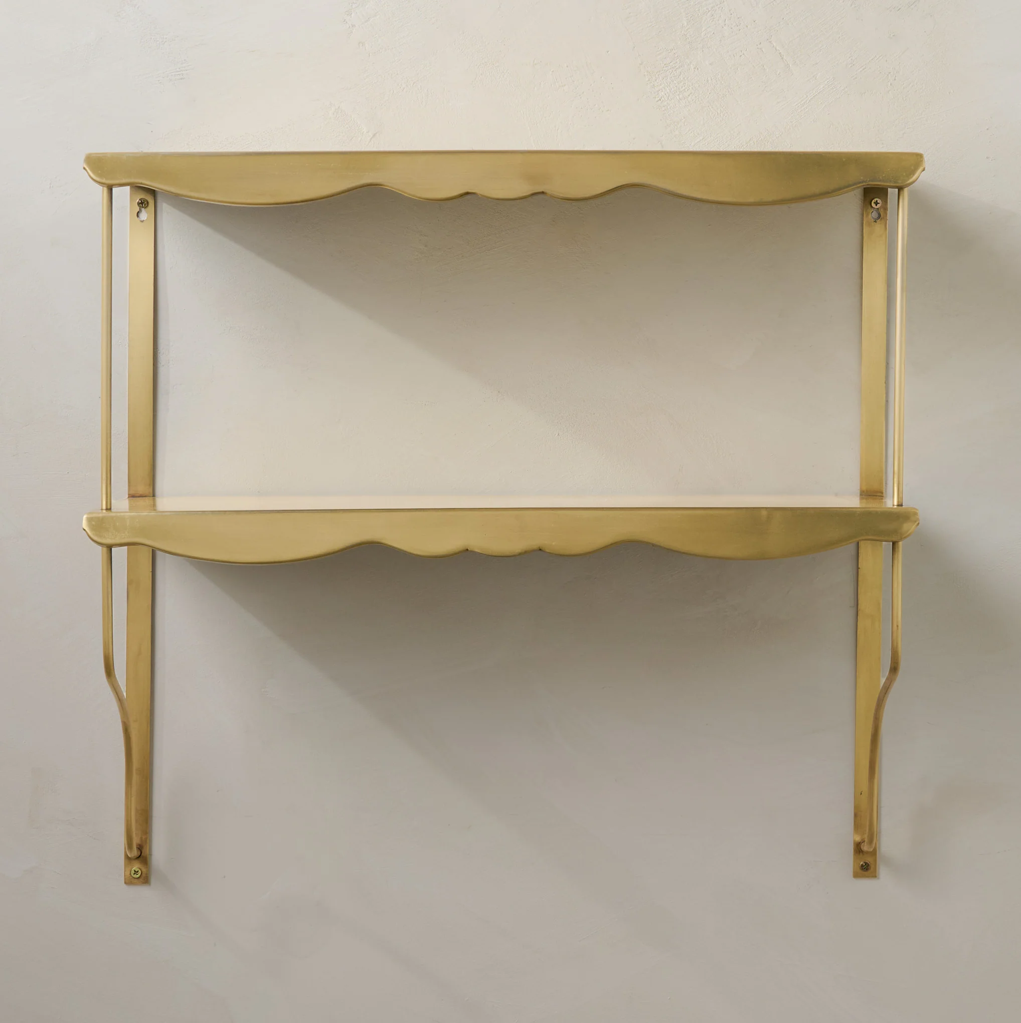 Rosalie Double Brass Scalloped Shelf - Image 2