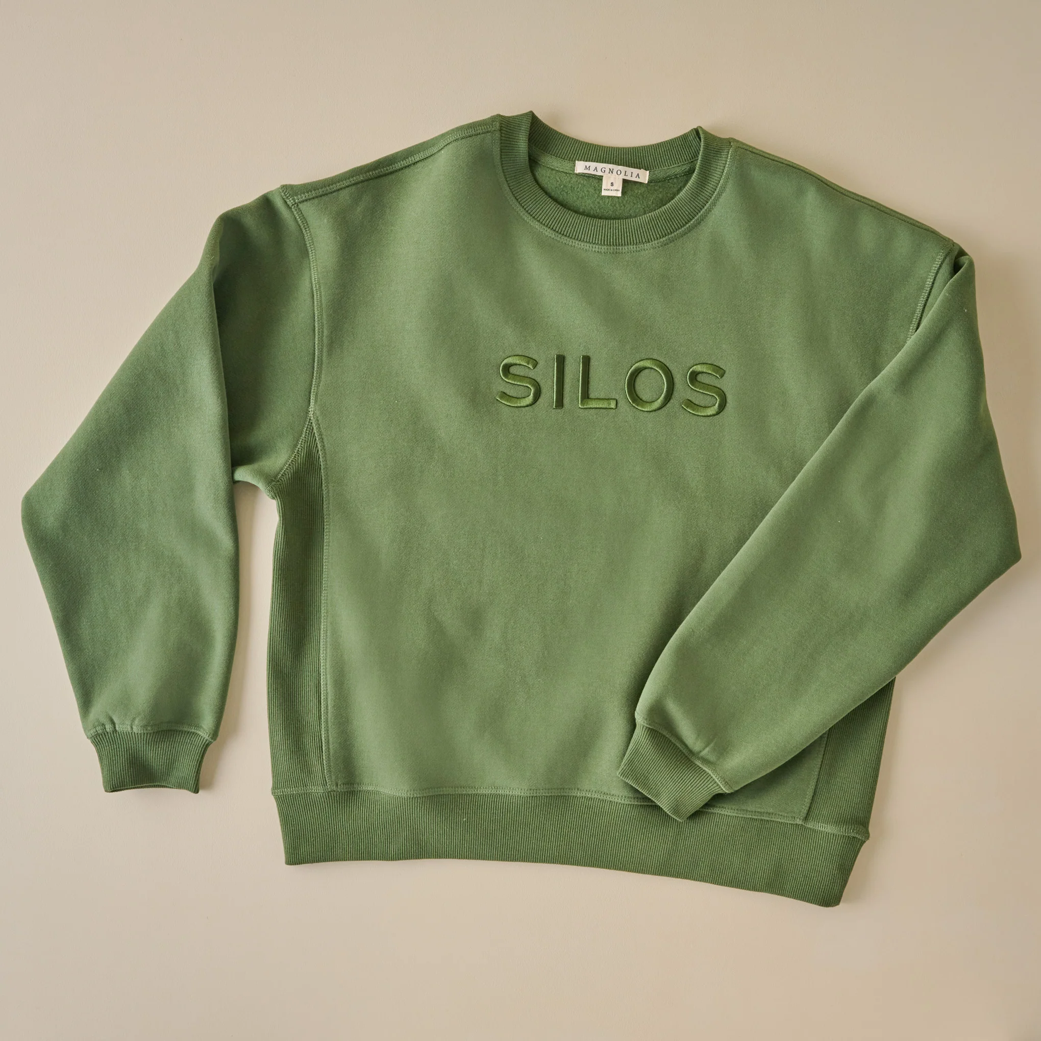 Silos 3D Embroidered Green Sweatshirt
