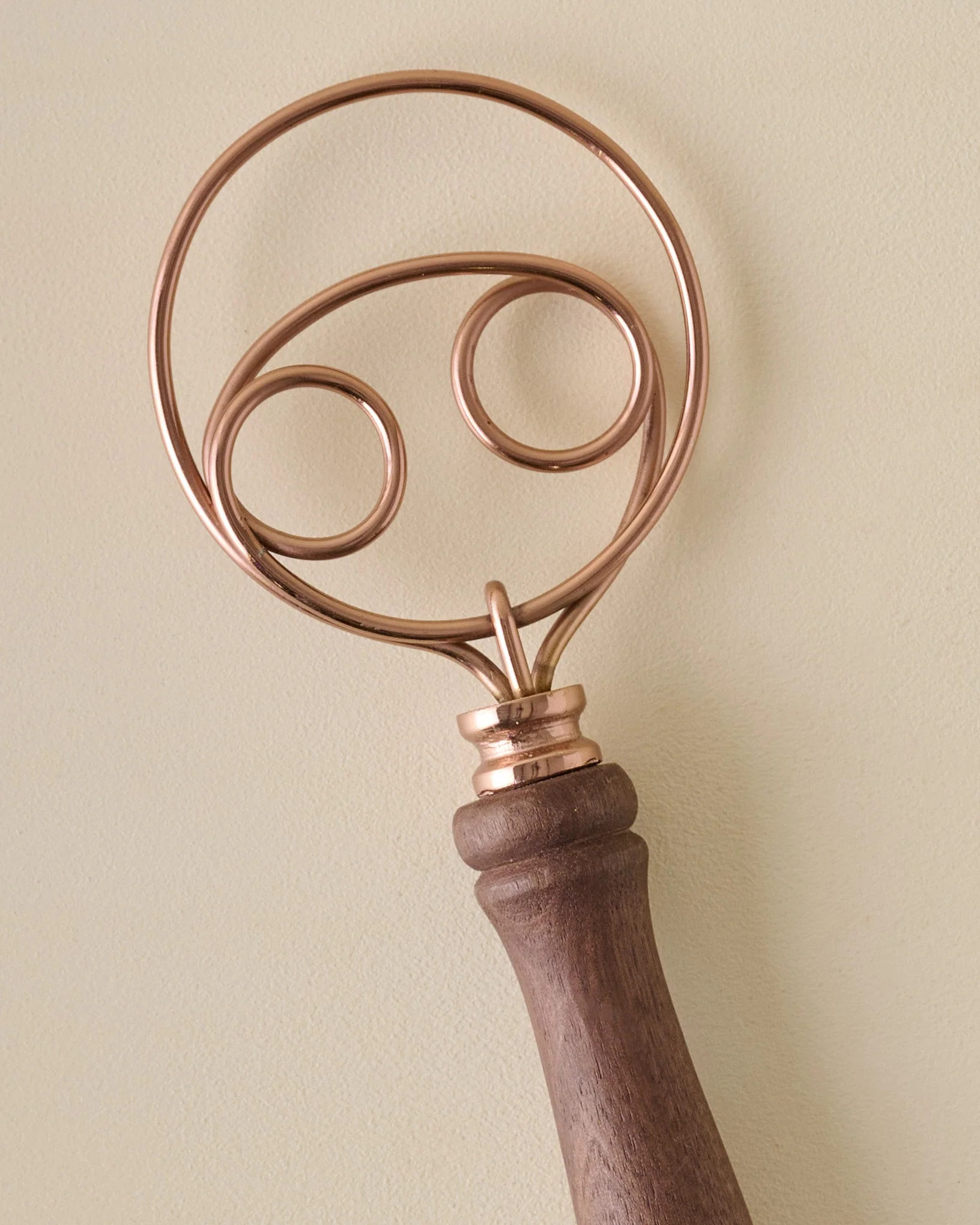Vintage-Inspired Walnut + Copper Dough Whisk - Image 2