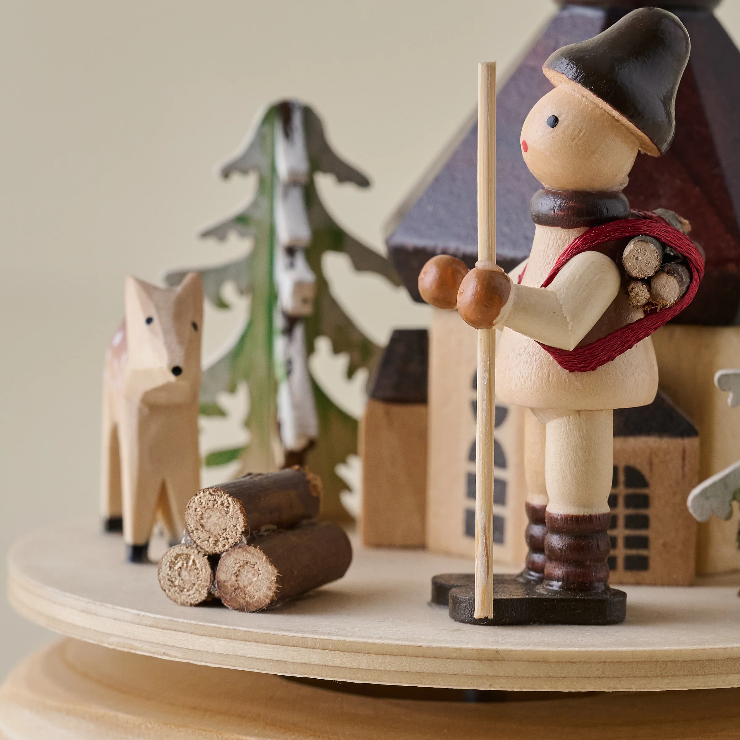 Wooden Winter Wind-Up Music Box - Image 3